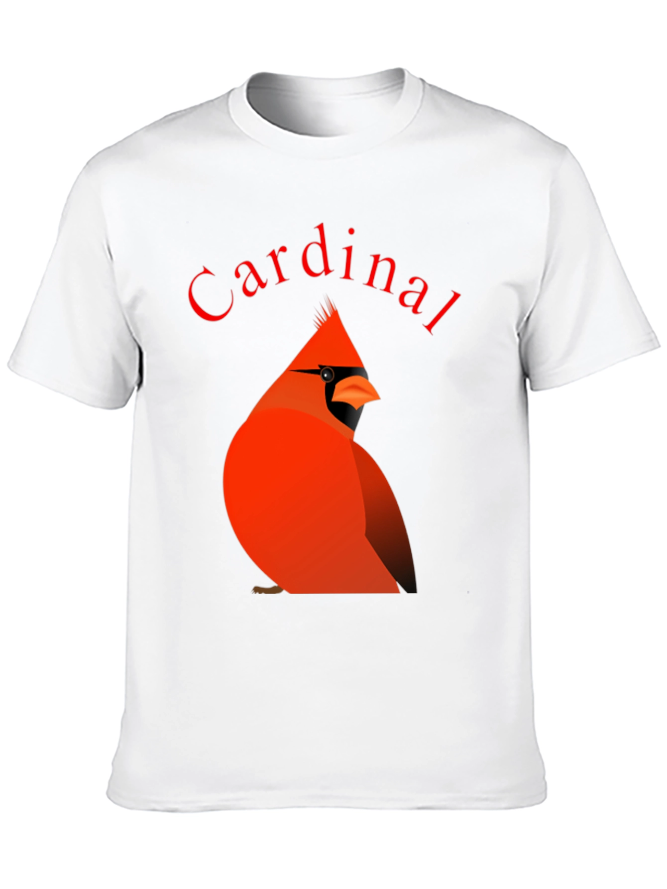 Cardinal Bird Graphic Tee - Black Cotton T-Shirt