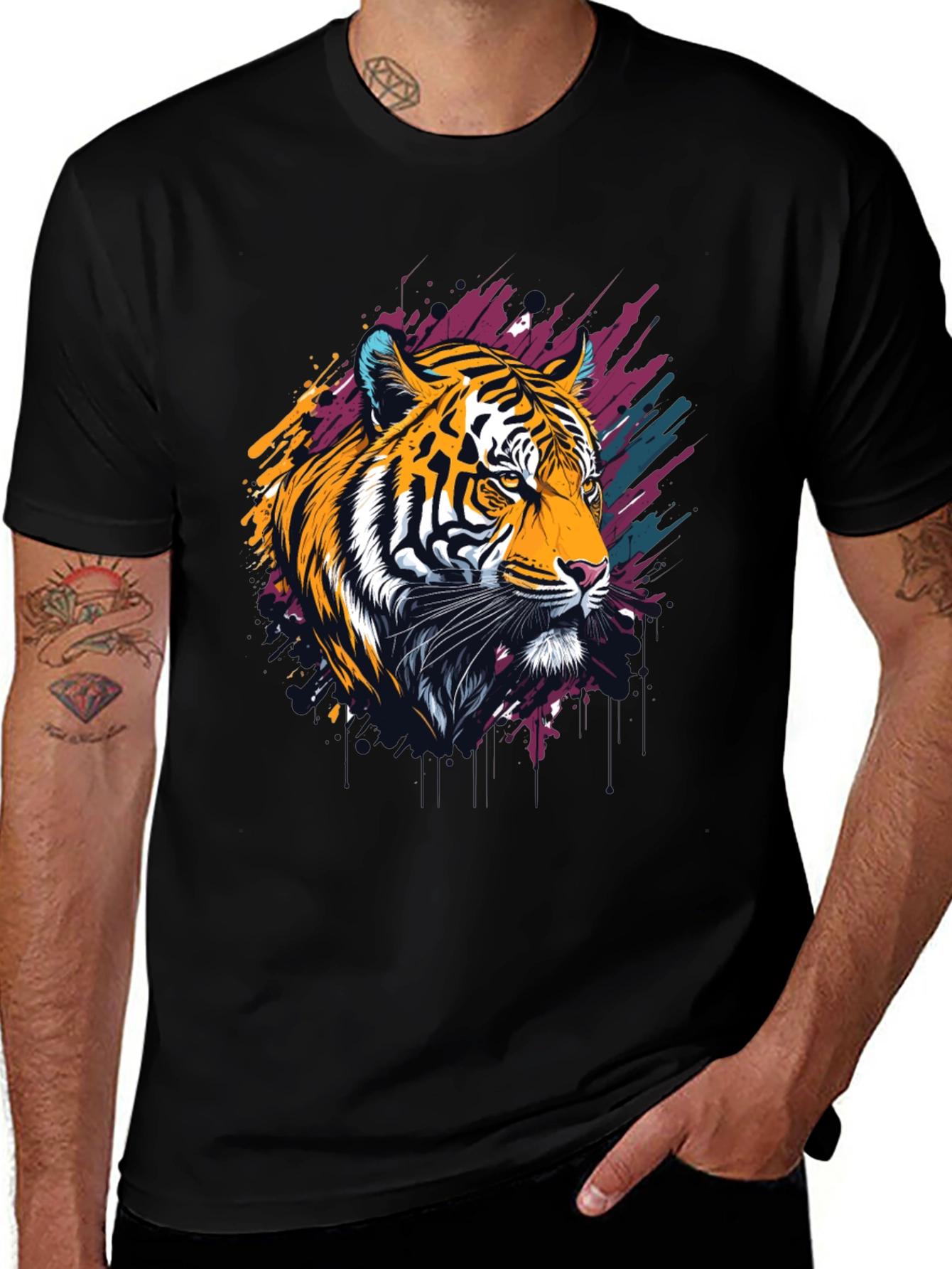 Tiger Graphic Tee - Bold Artistic Design