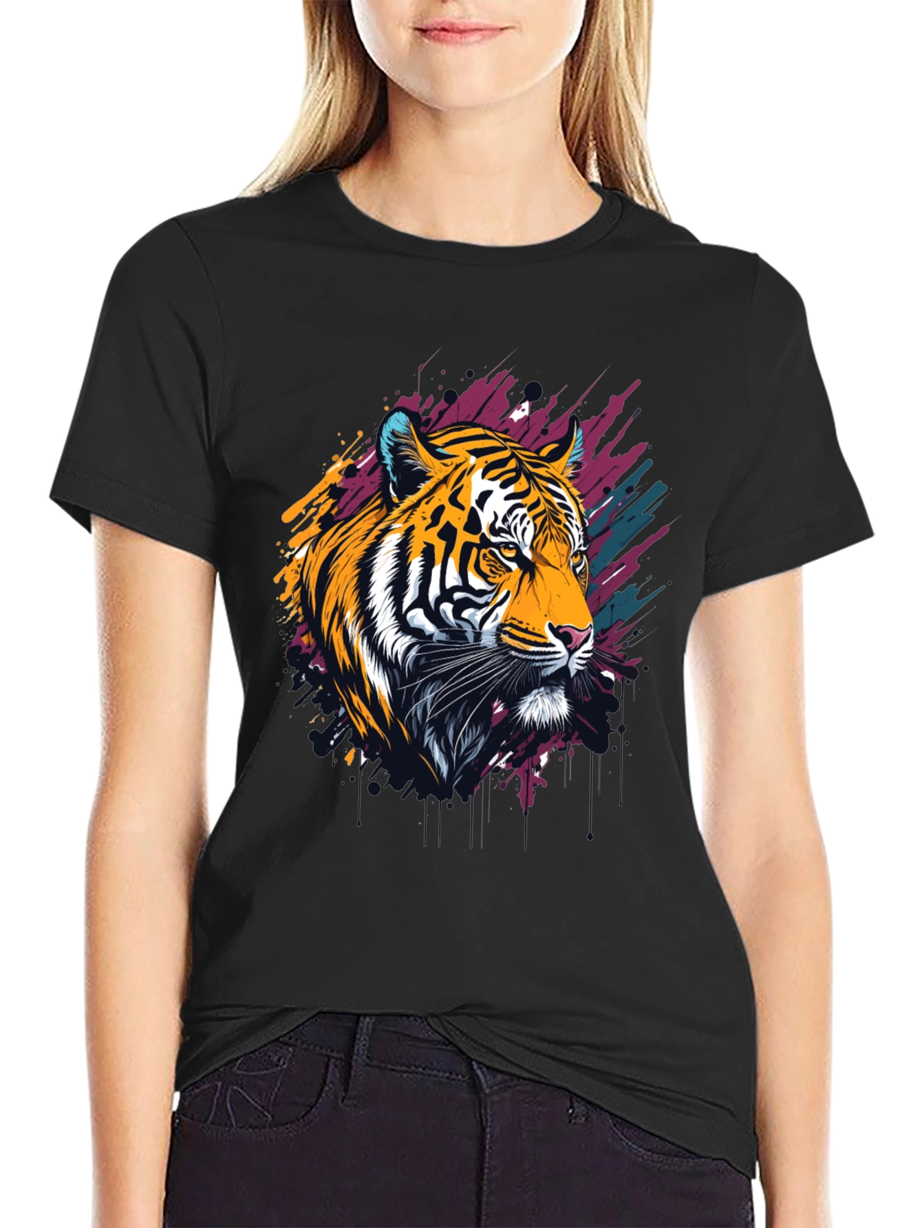 Tiger Graphic Tee - Bold Artistic Design