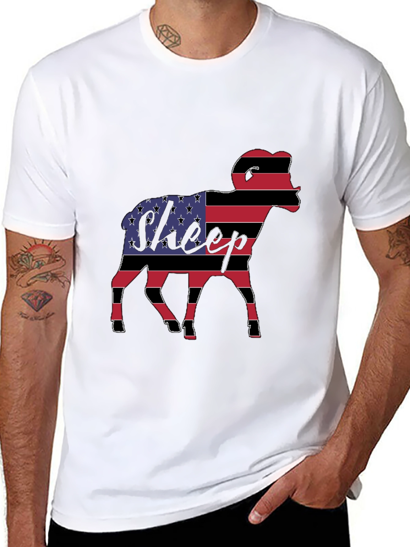American Flag Sheep T-Shirt