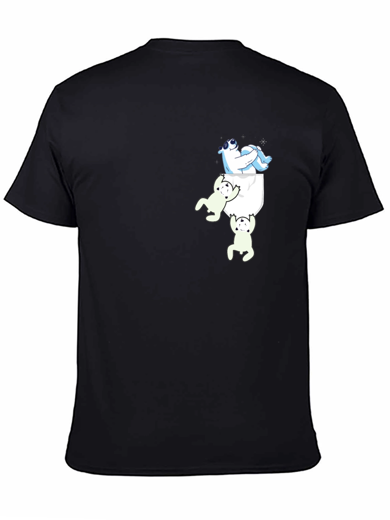 Bear Pocket Graphic Tee - Fun Novelty T-Shirt