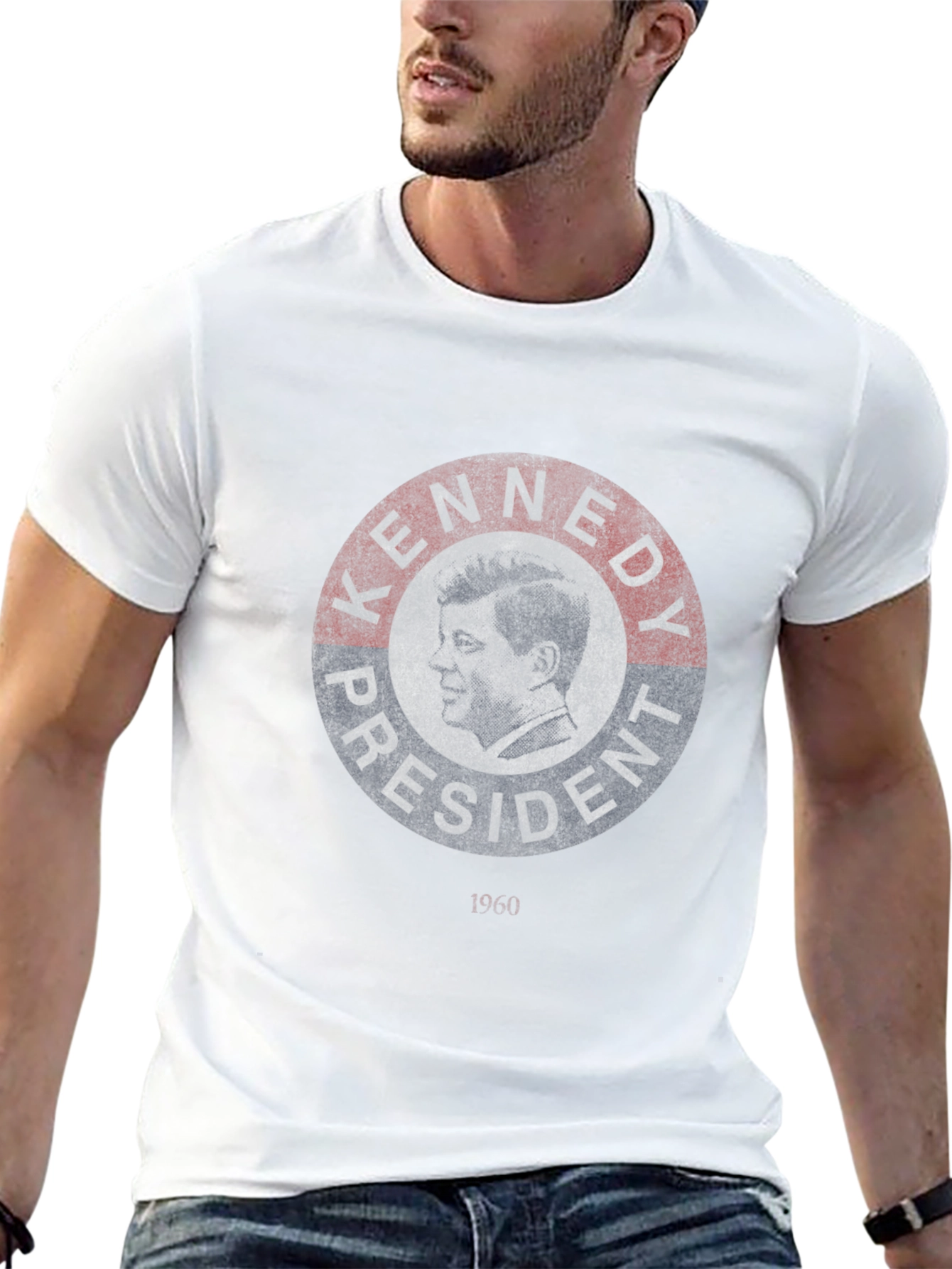 Kennedy President Graphic Print Black T-Shirt