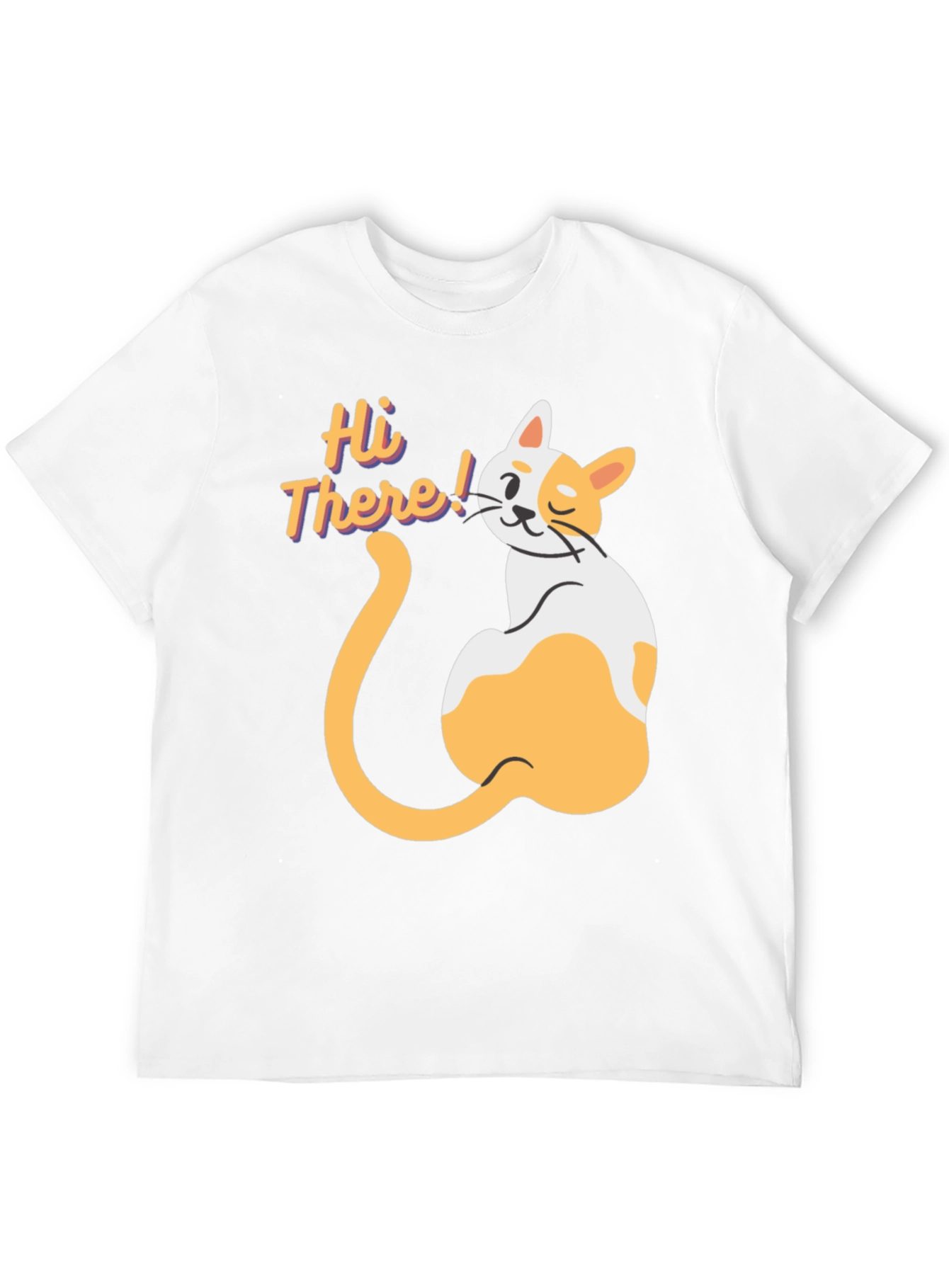 Hi There! Cat Graphic Print T-Shirt