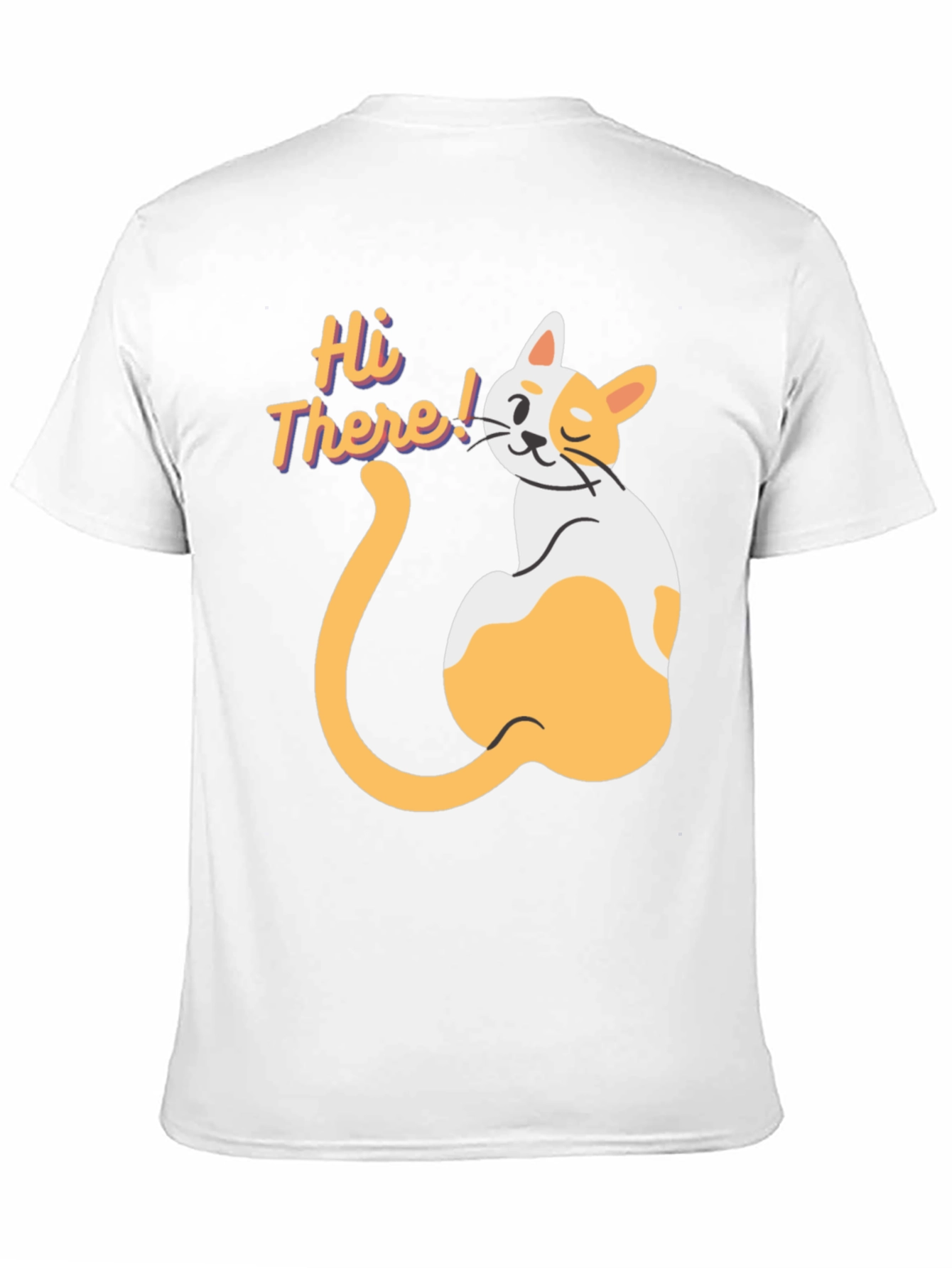 Hi There! Cat Graphic Print T-Shirt