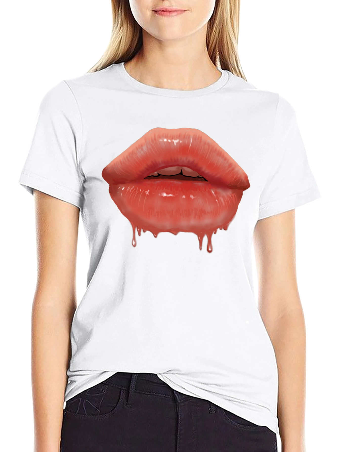 Lips Graphic T-Shirt - Mens Black Tee