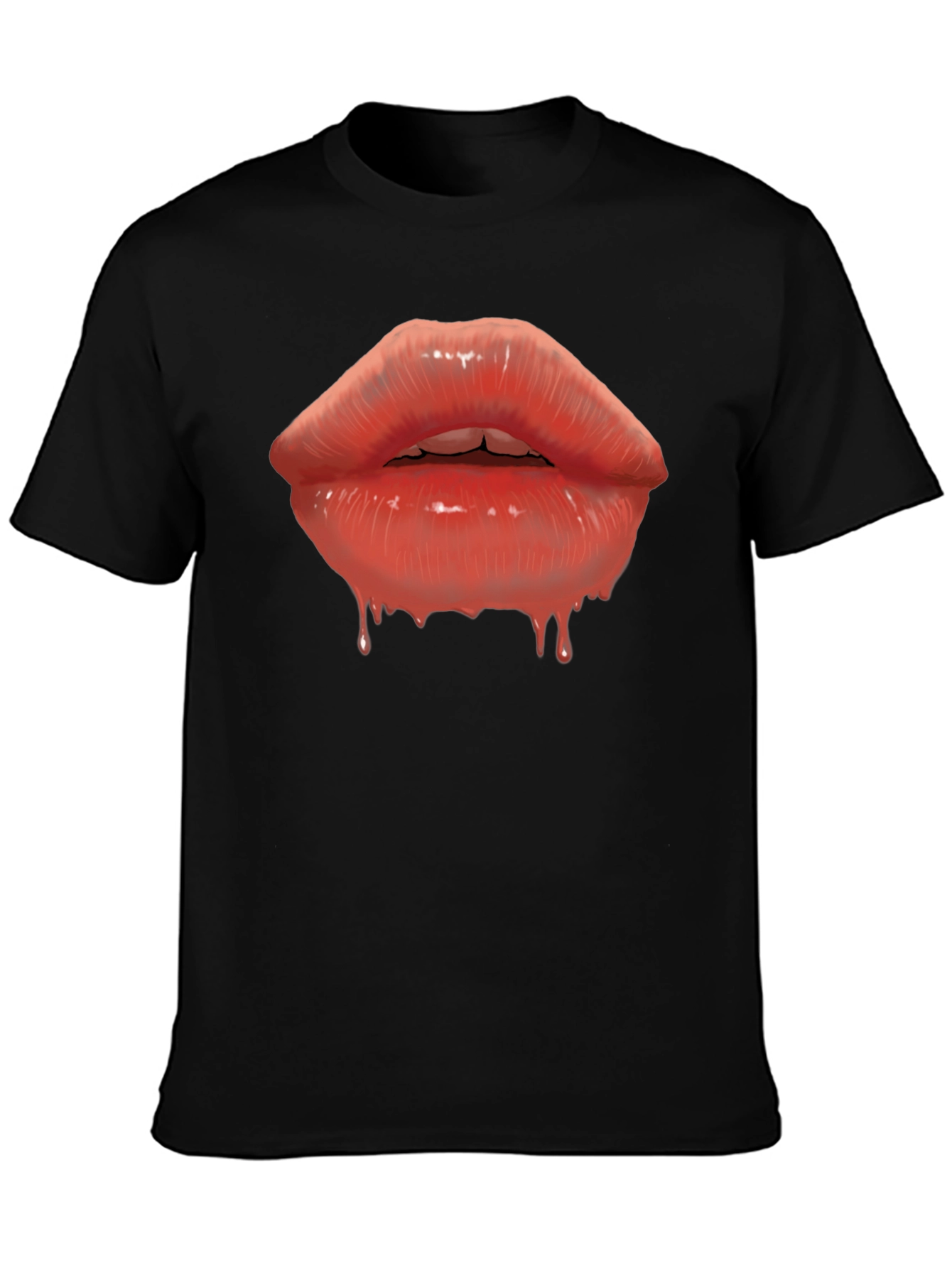 Lips Graphic T-Shirt - Mens Black Tee