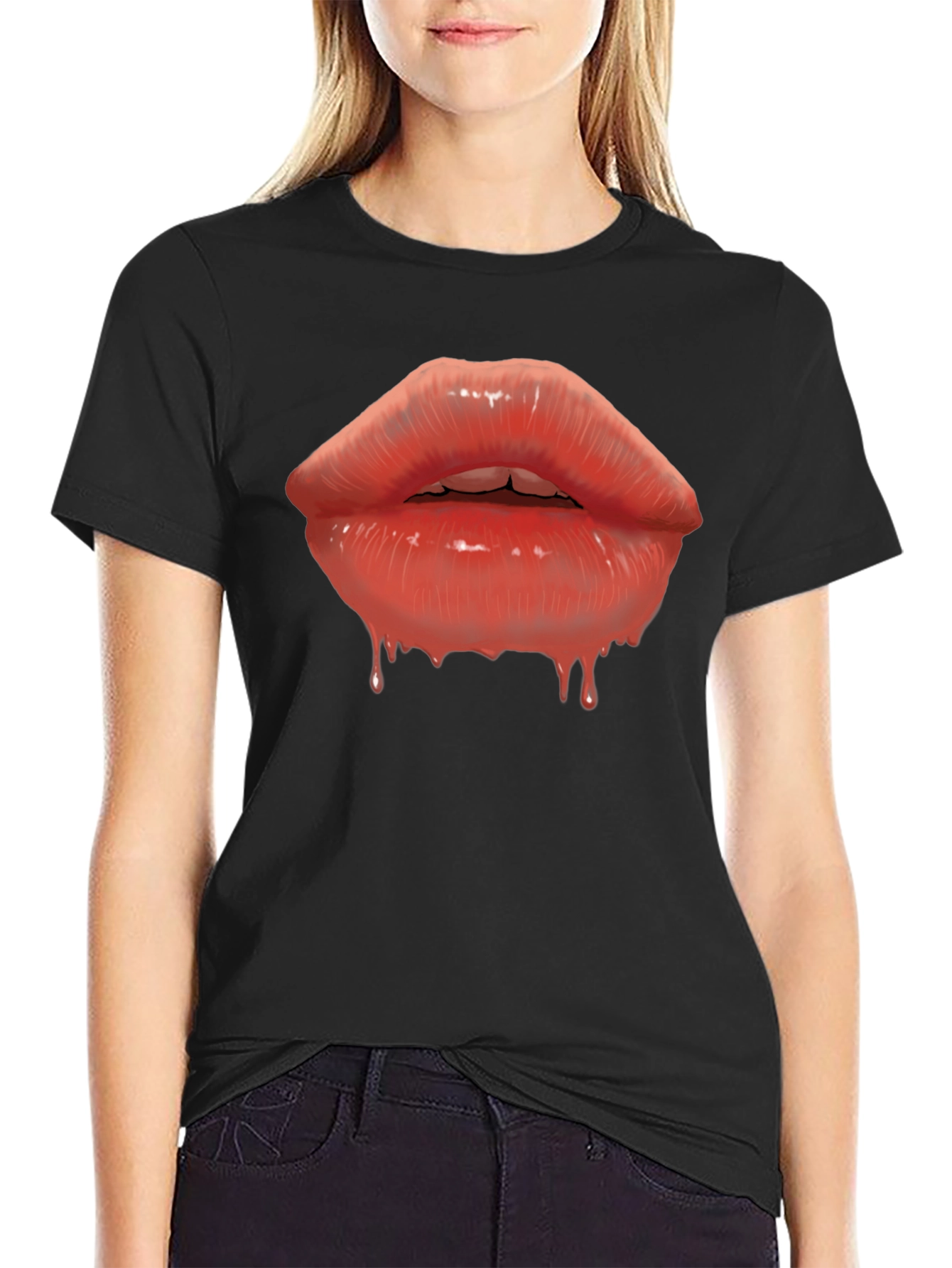 Lips Graphic T-Shirt - Mens Black Tee