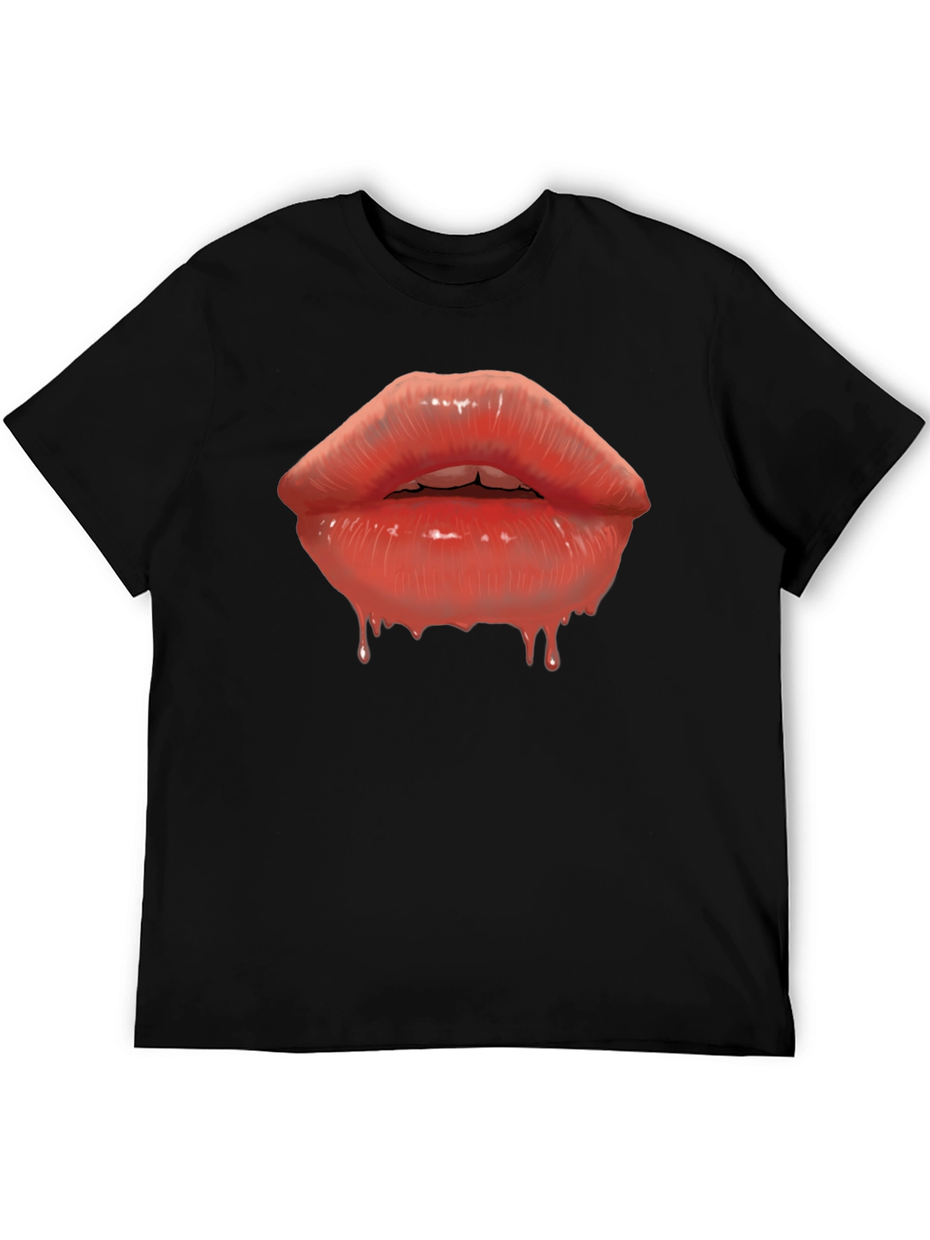 Lips Graphic T-Shirt - Mens Black Tee