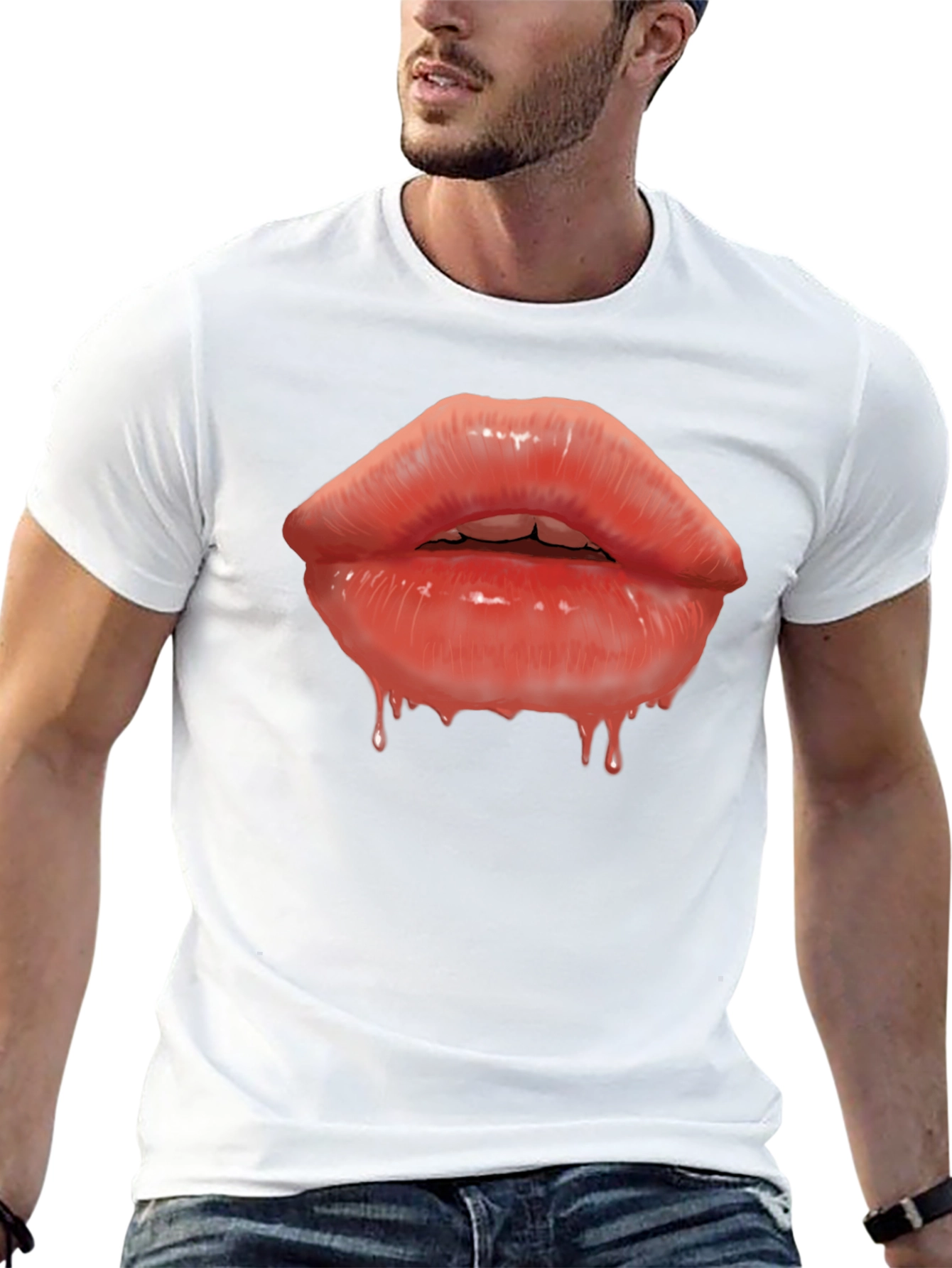 Lips Graphic T-Shirt - Mens Black Tee