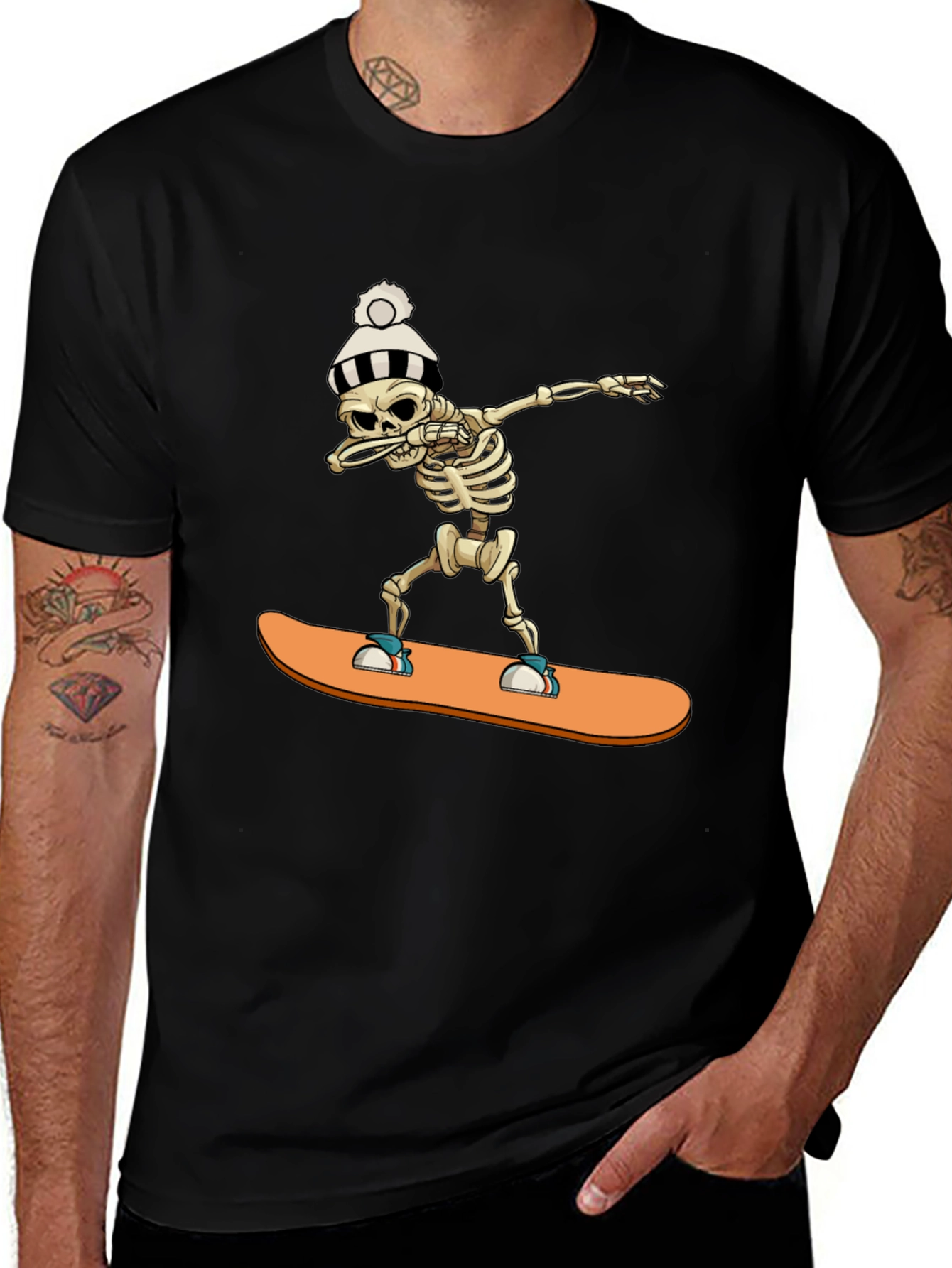Skeleton Snowboard Dab T-Shirt