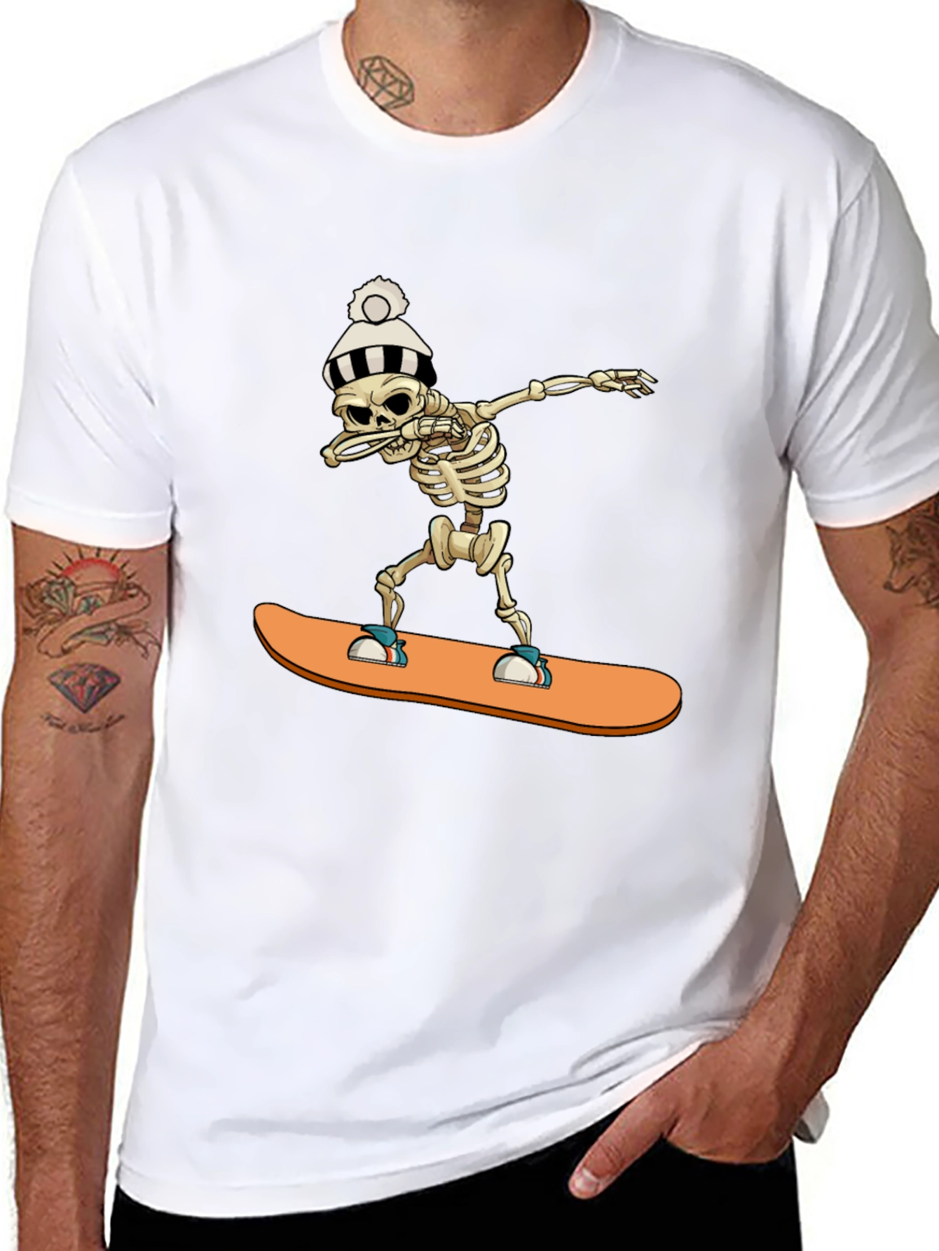 Skeleton Snowboard Dab T-Shirt