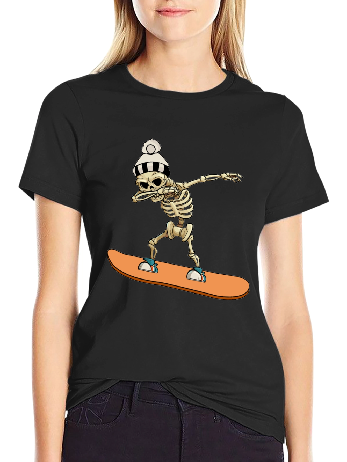 Skeleton Snowboard Dab T-Shirt
