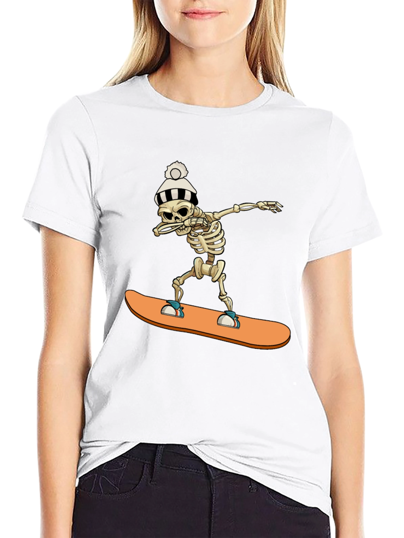 Skeleton Snowboard Dab T-Shirt