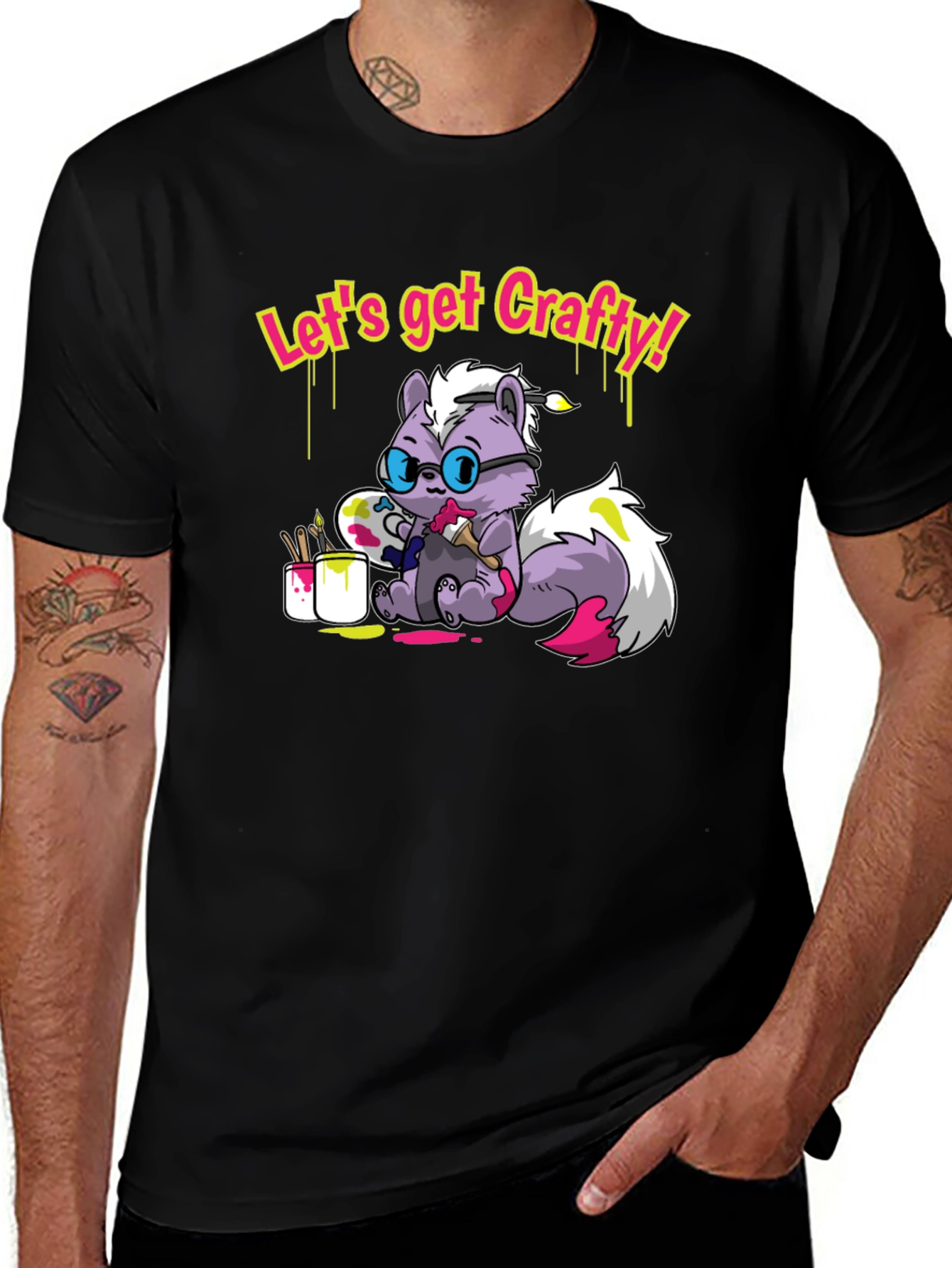 Crafty Skunk Black T-Shirt