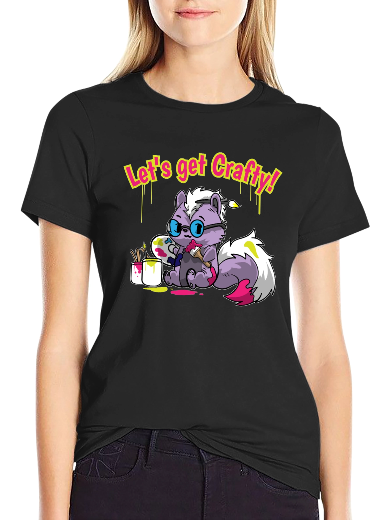 Crafty Skunk Black T-Shirt