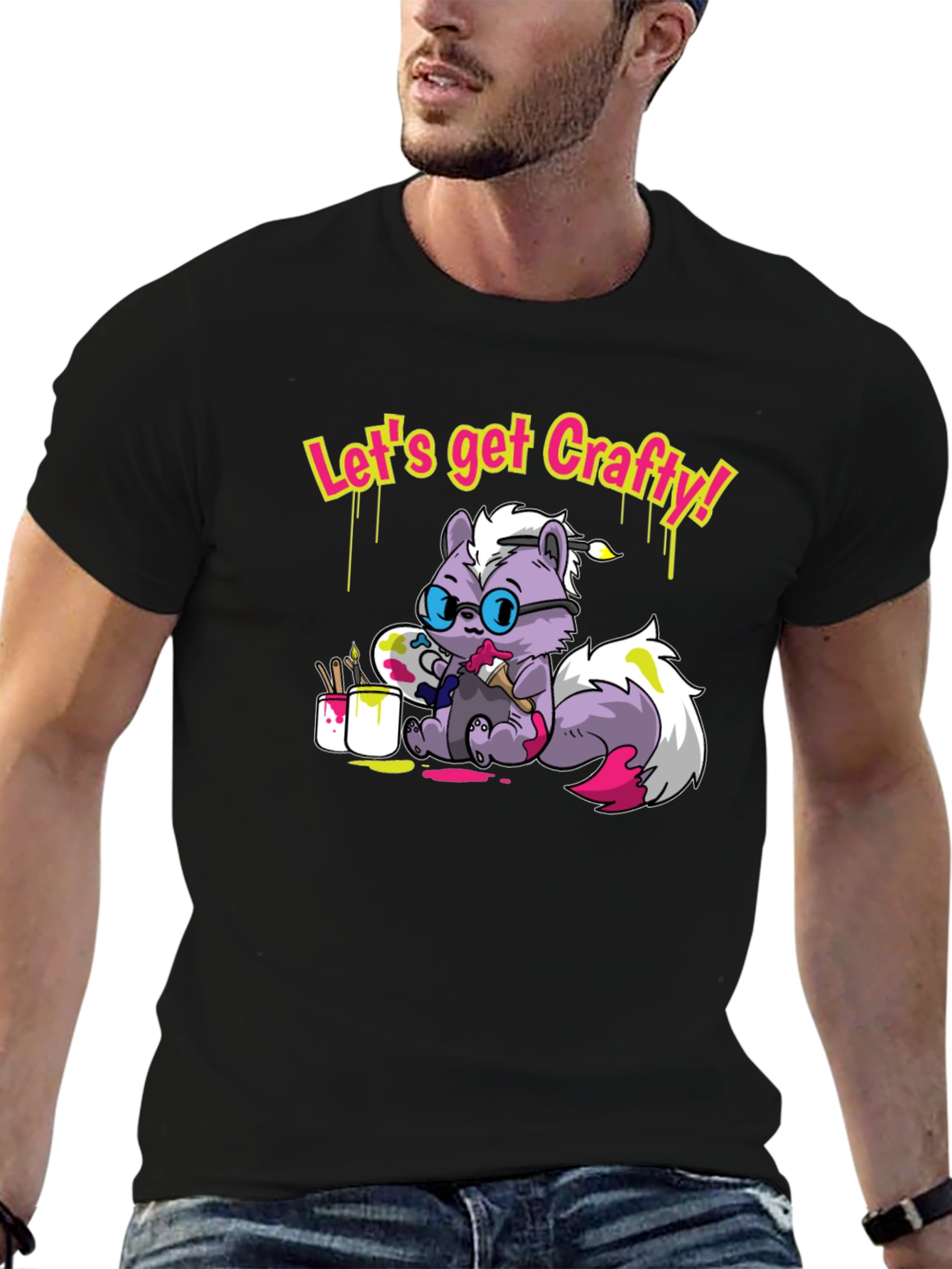 Crafty Skunk Black T-Shirt