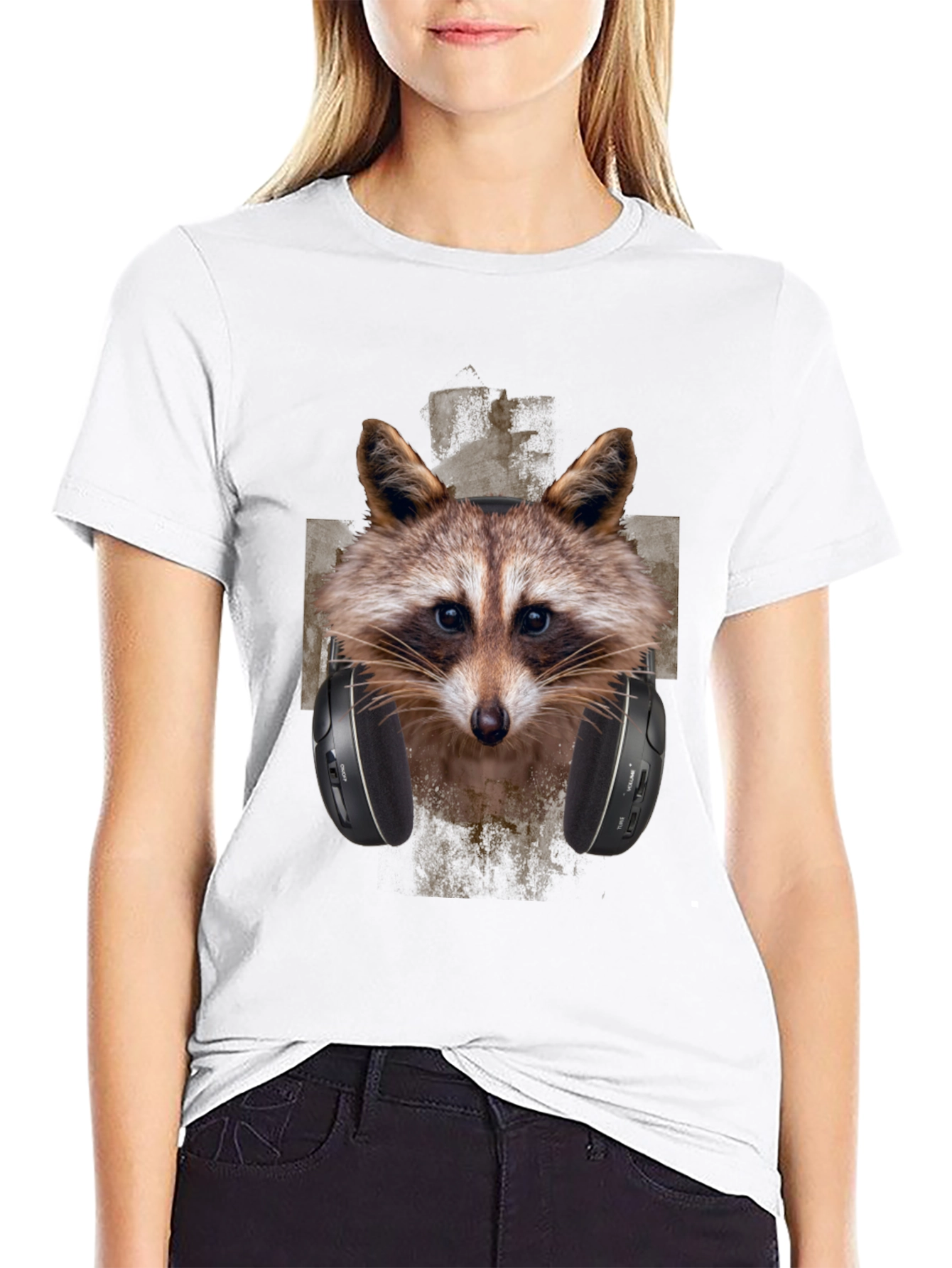 Raccoon DJ Graphic Tee - Trendy Animal Print