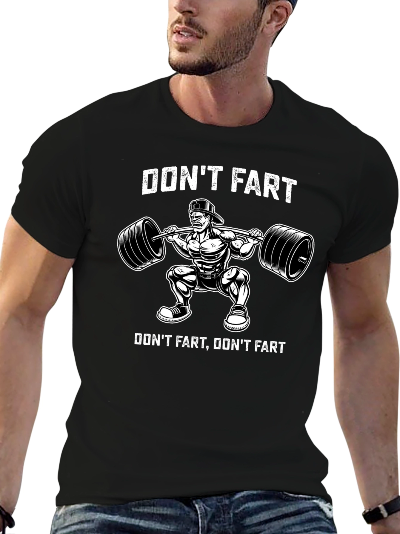 Dont Fart Weightlifting Graphic T-Shirt