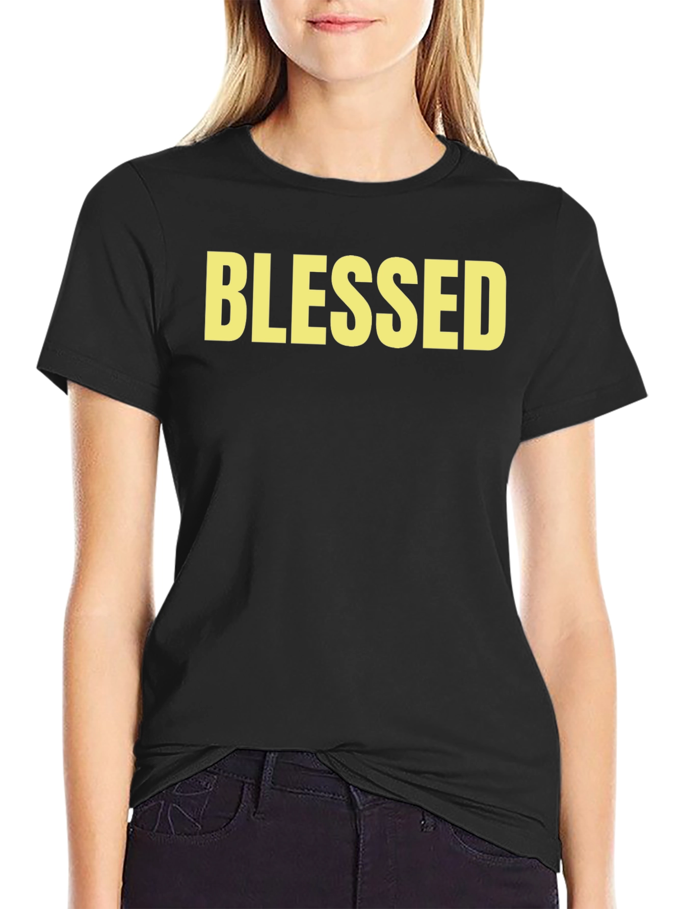 Blessed Graphic Tee - Black Cotton Comfort