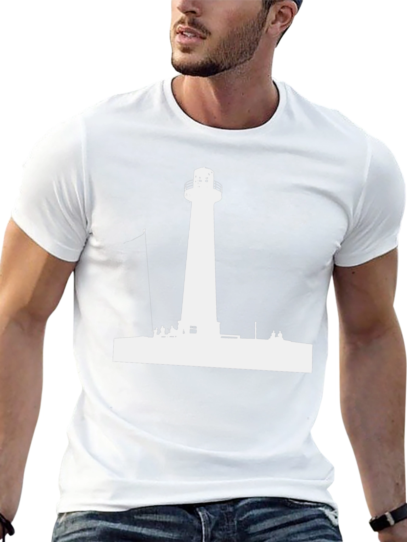 Lighthouse Graphic Tee - Black Cotton Casual Shirt