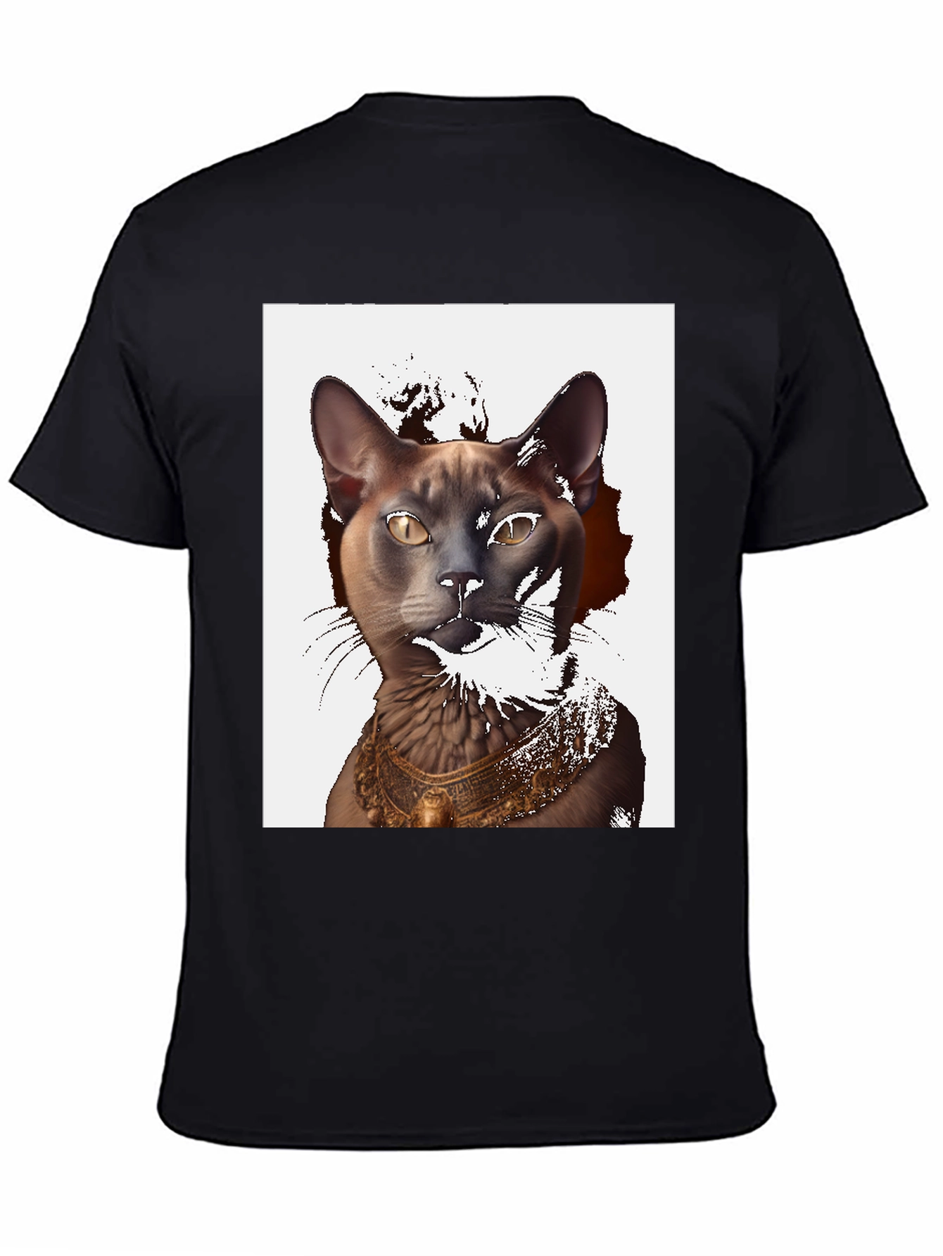 Cat Pharaoh Graphic Tee - Black Cotton T-Shirt