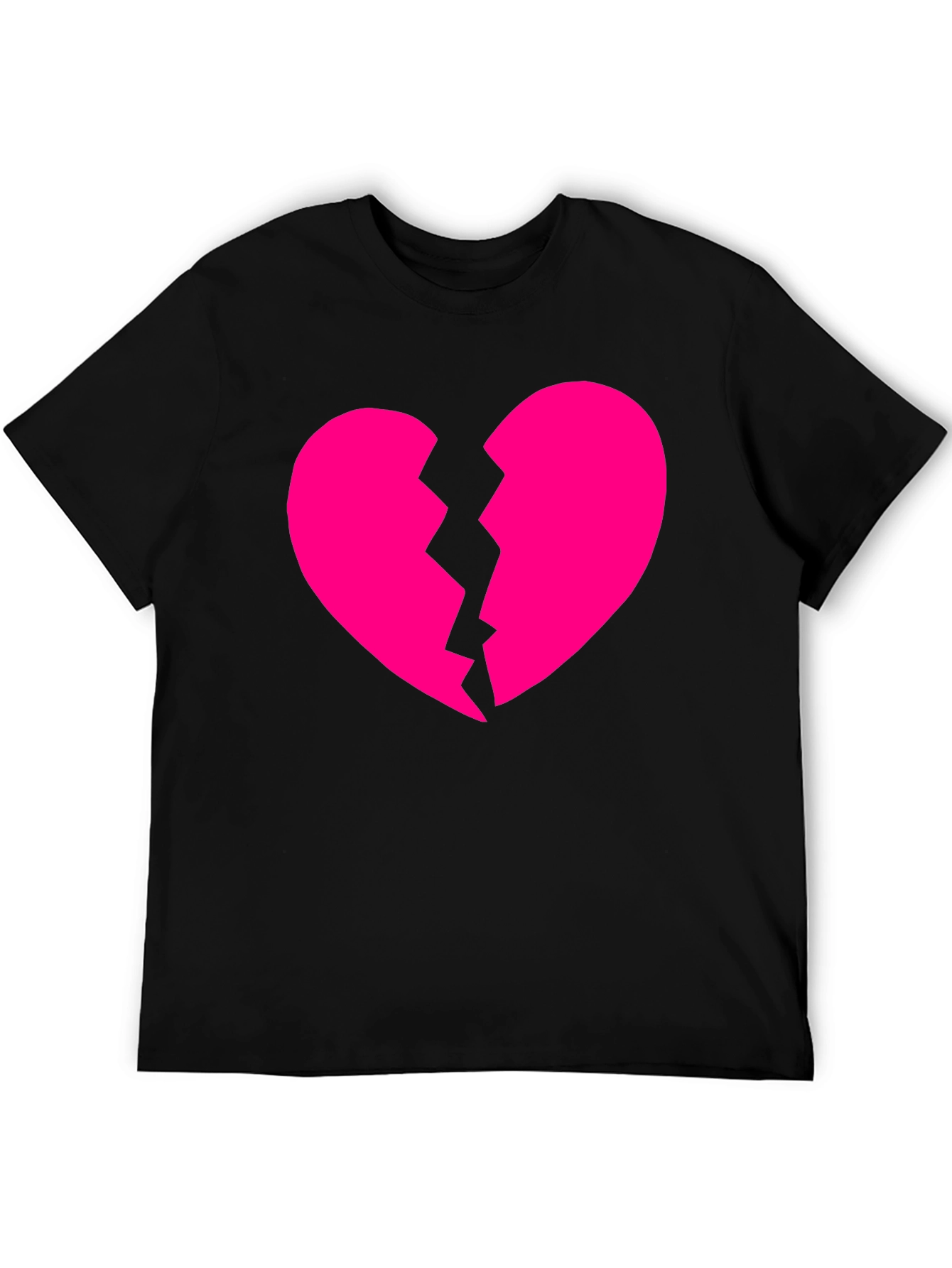 Broken Heart Graphic Tee - Black Crewneck T-Shirt