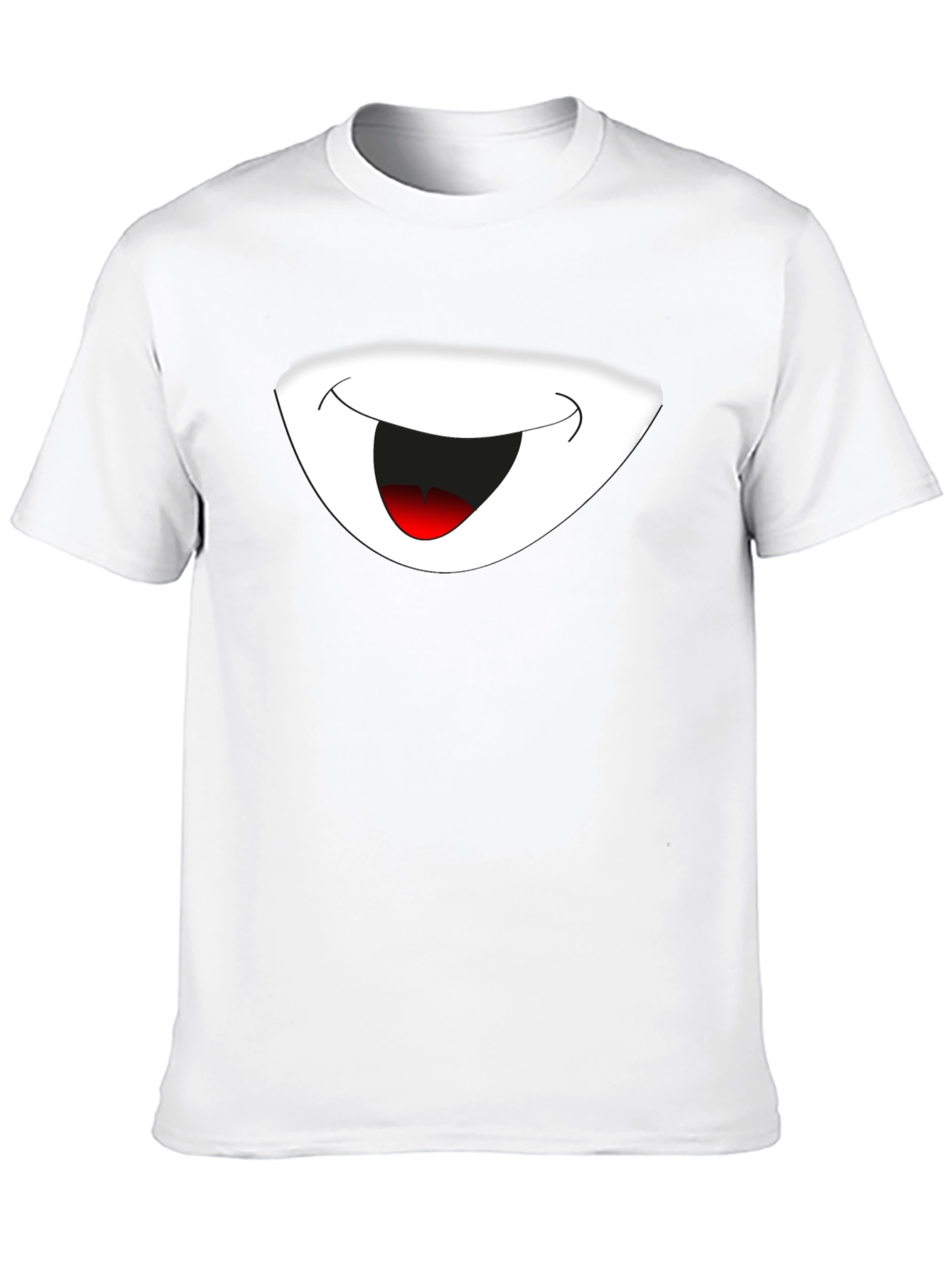 Cartoon Smile Graphic Black T-Shirt