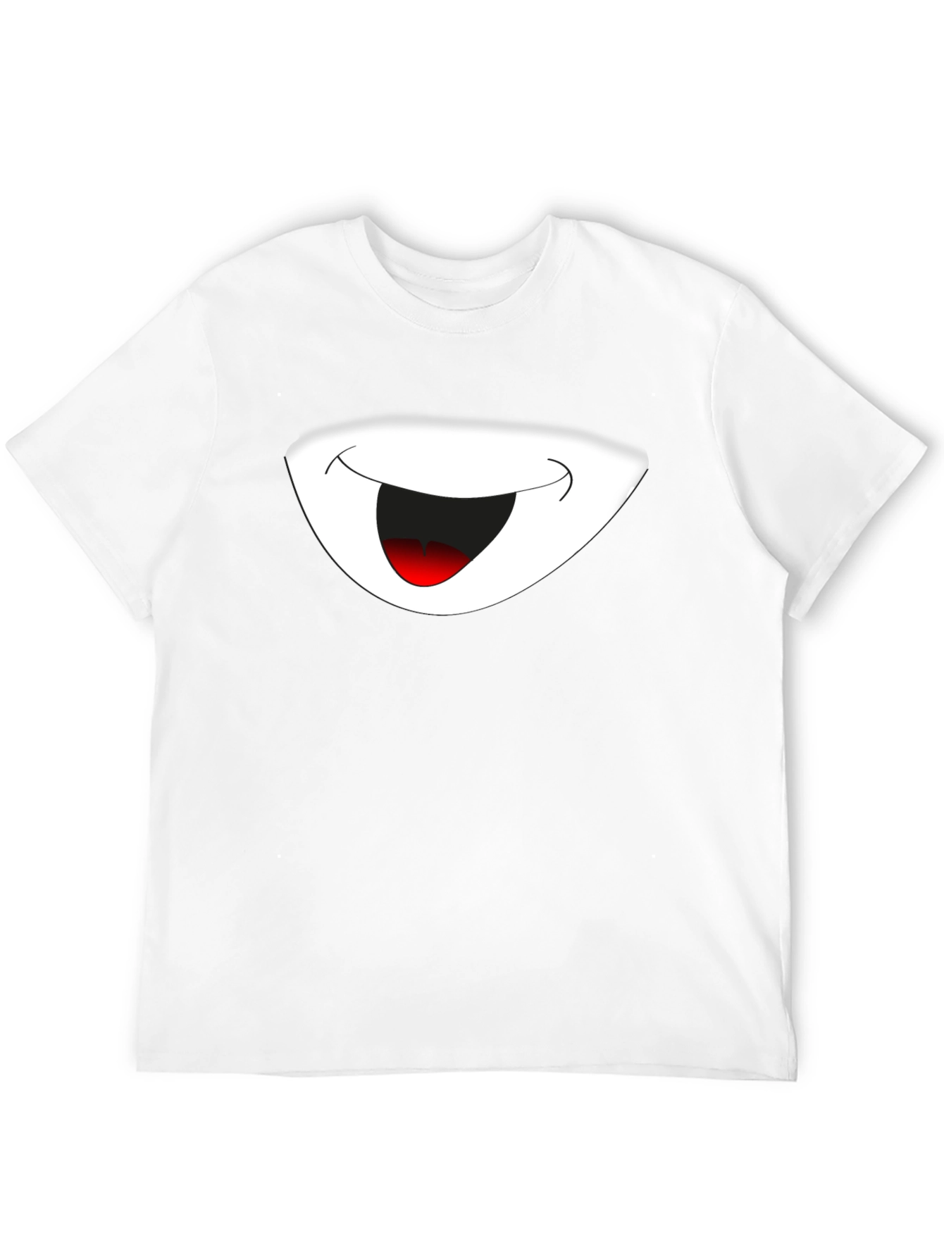 Cartoon Smile Graphic Black T-Shirt