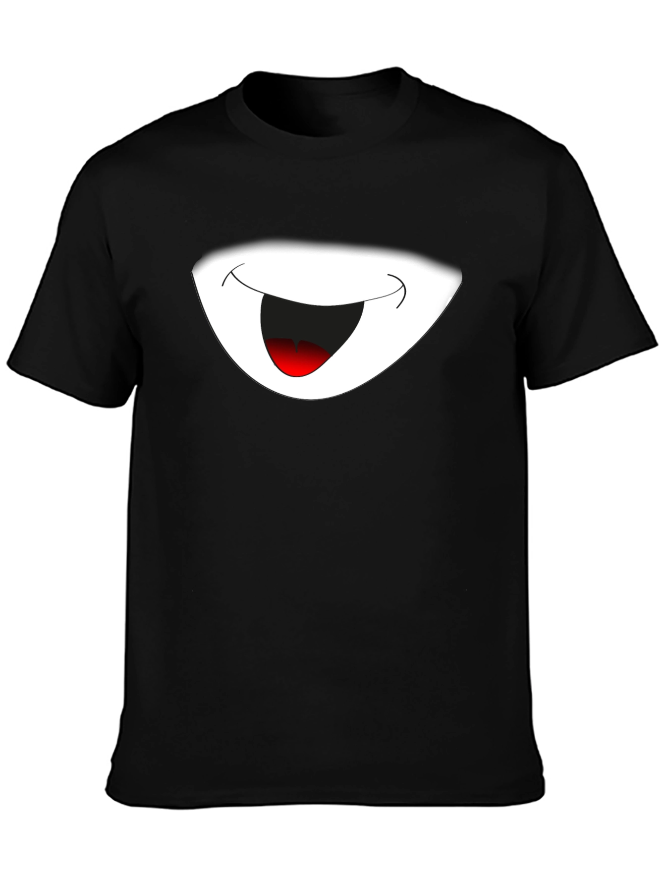 Cartoon Smile Graphic Black T-Shirt