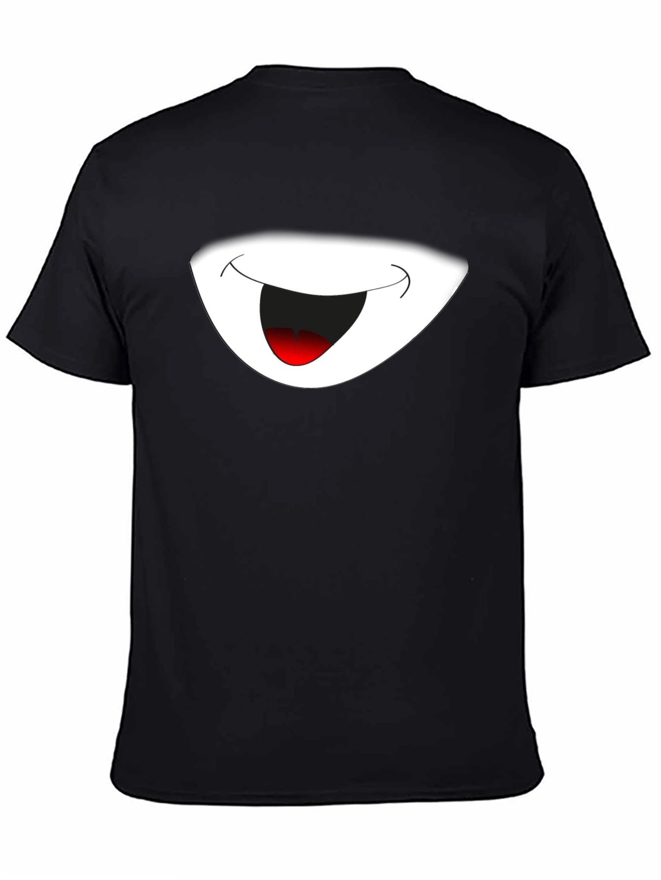Cartoon Smile Graphic Black T-Shirt