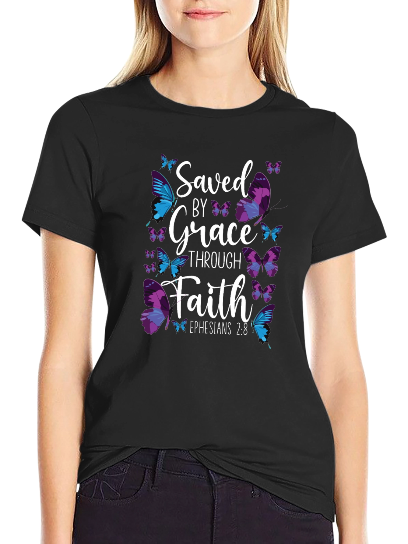 Saved By Grace Butterfly T-Shirt