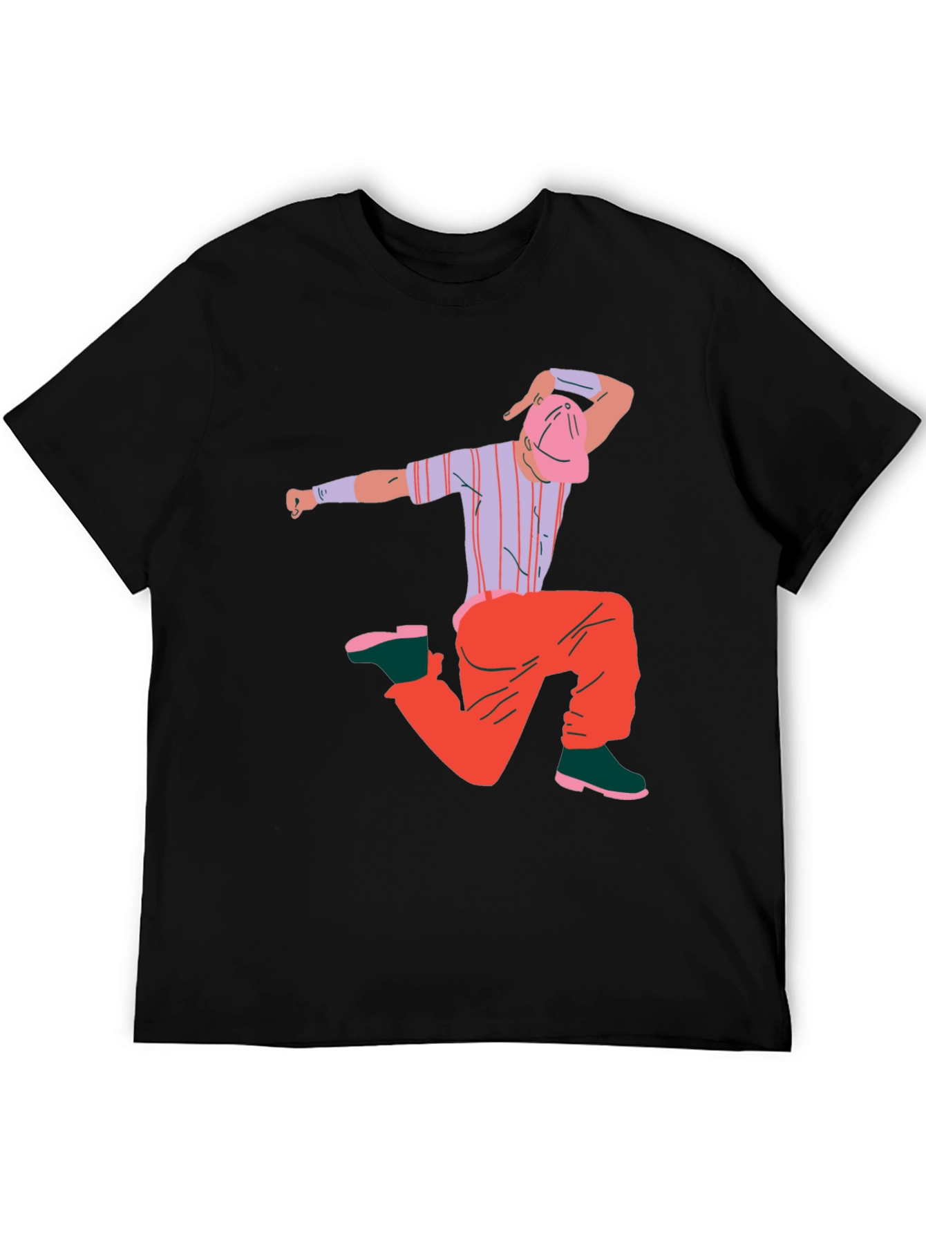 Cartoon Graphic Black T-Shirt