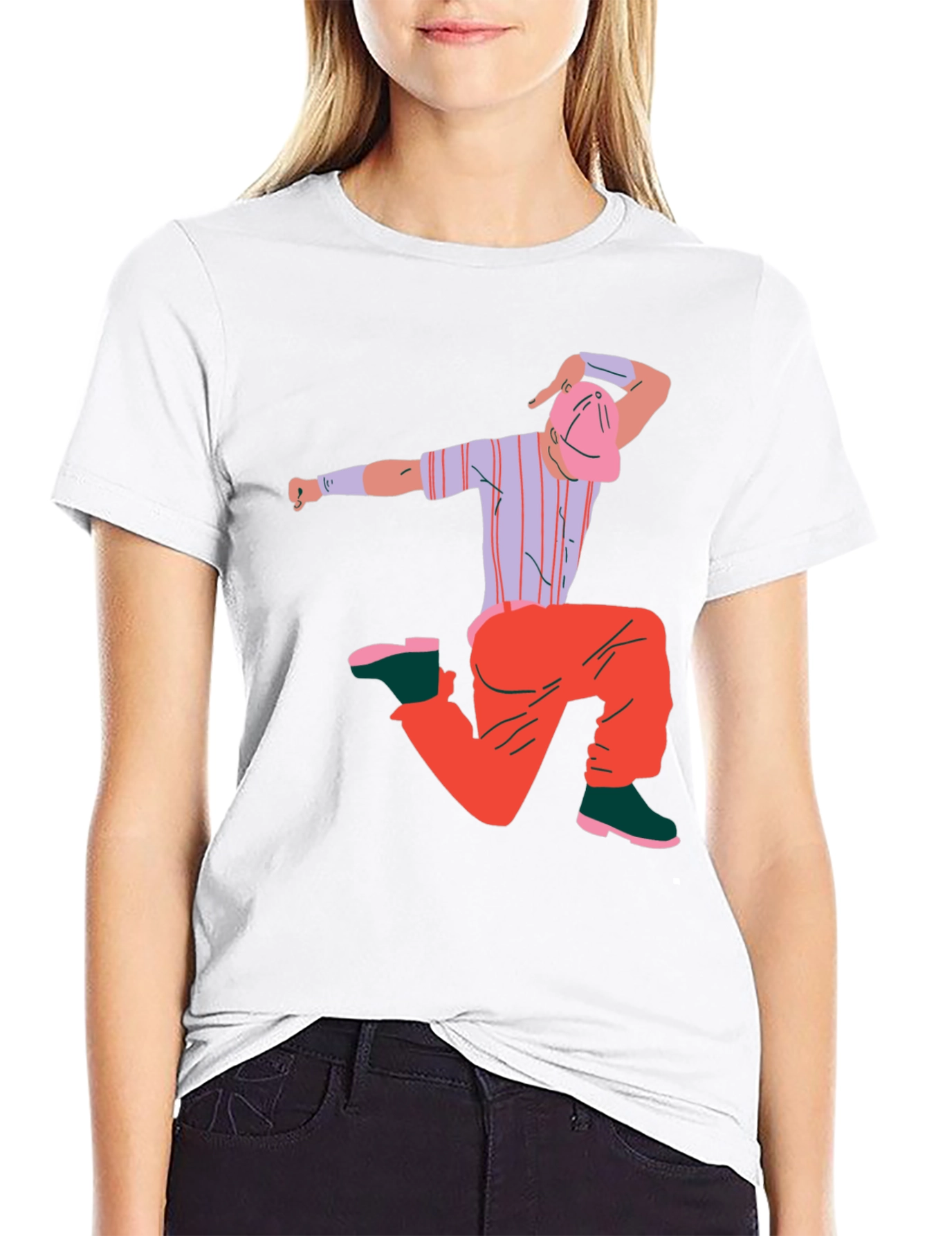 Cartoon Graphic Black T-Shirt