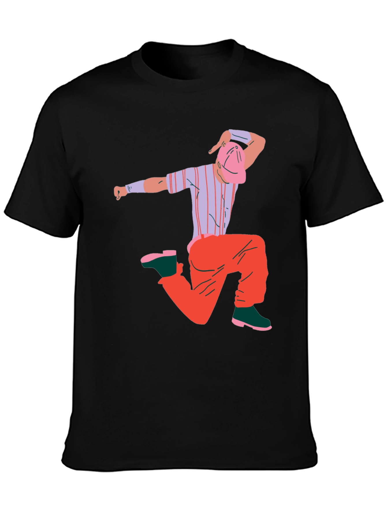 Cartoon Graphic Black T-Shirt