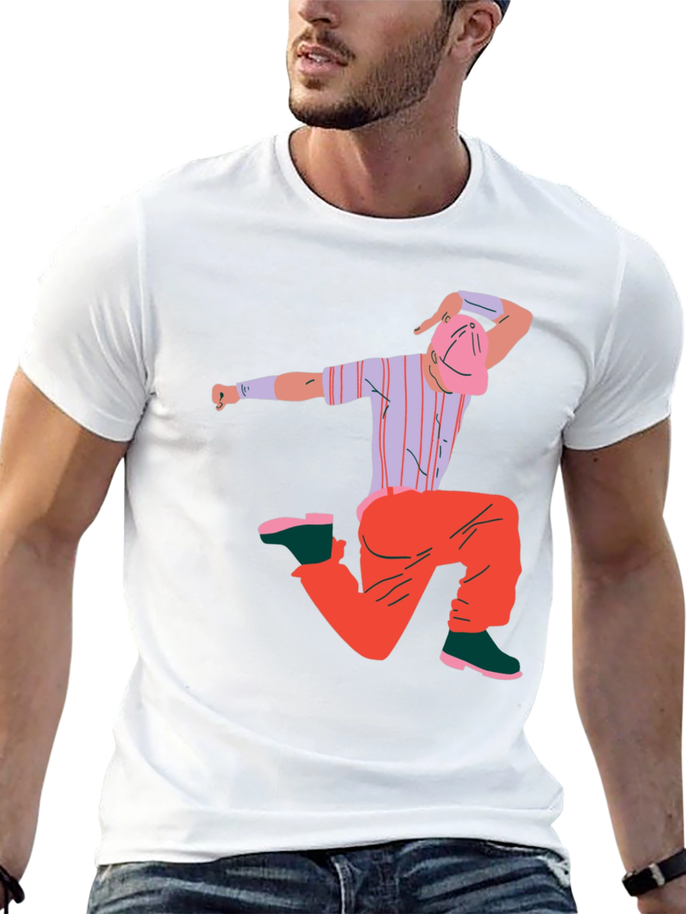 Cartoon Graphic Black T-Shirt