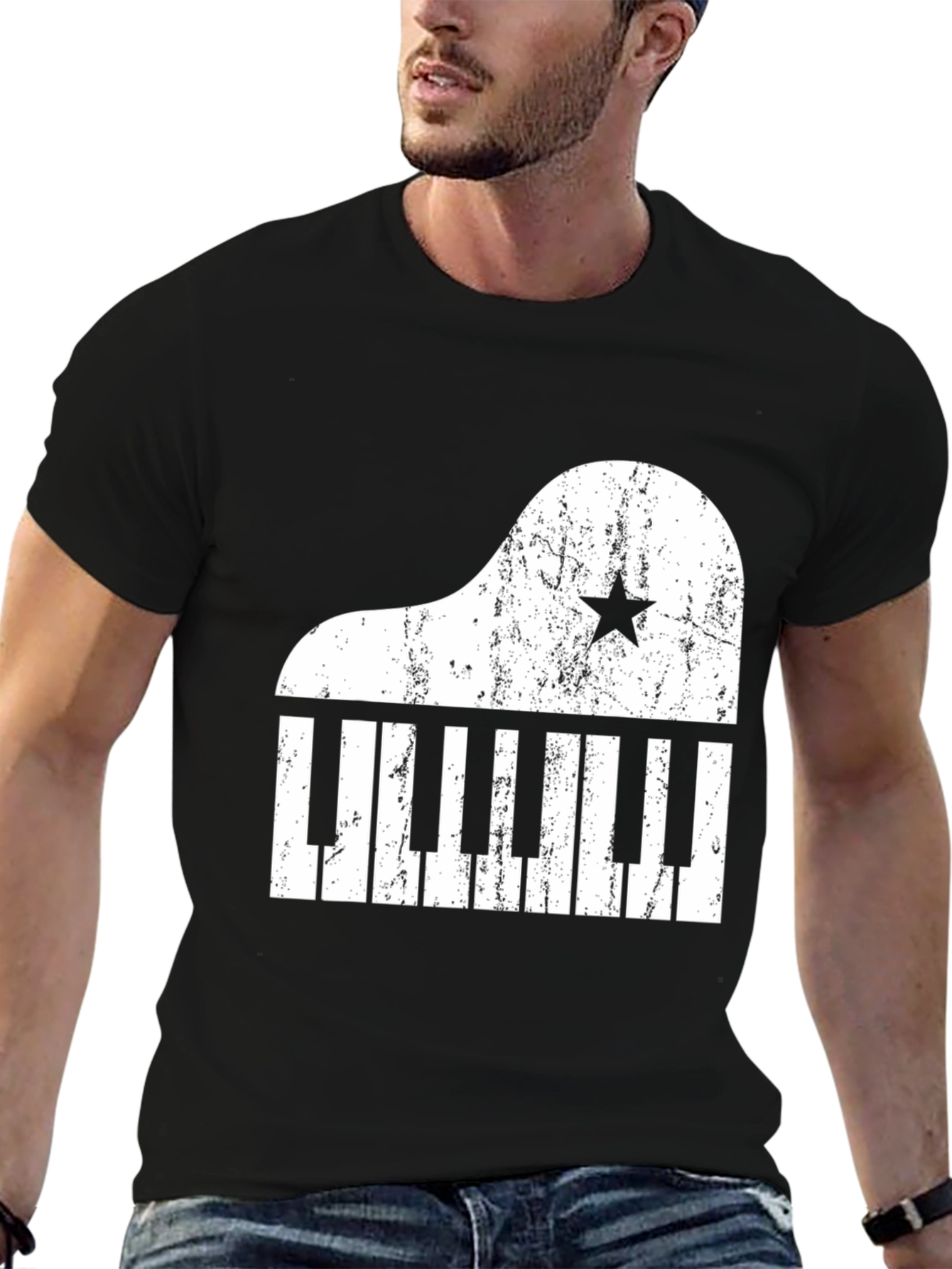 Piano Star Black Graphic Tee