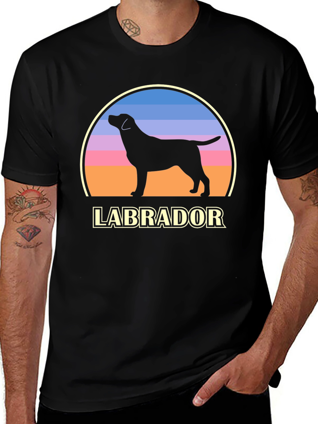 Labrador Dog Silhouette Graphic T-Shirt