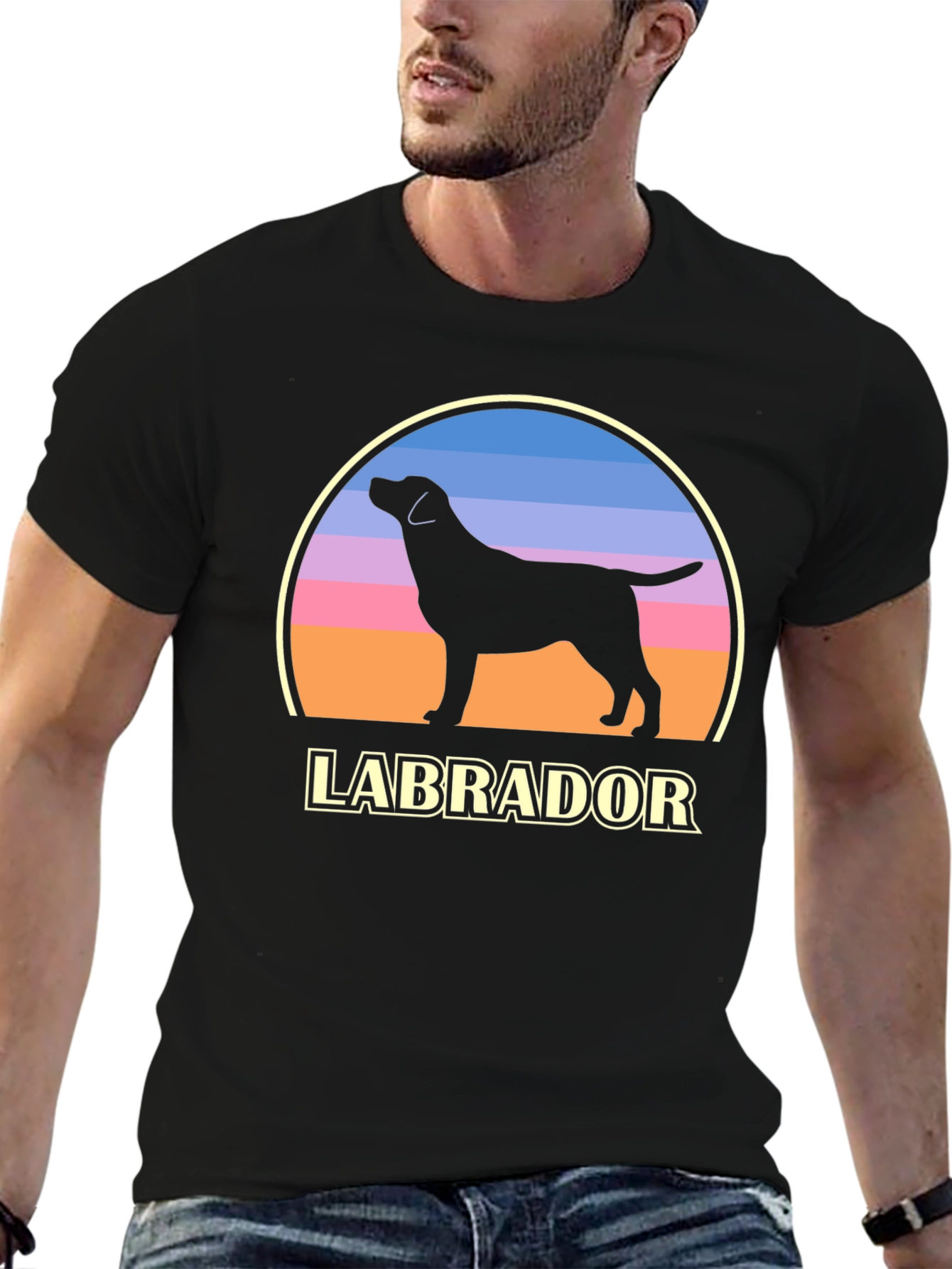Labrador Dog Silhouette Graphic T-Shirt