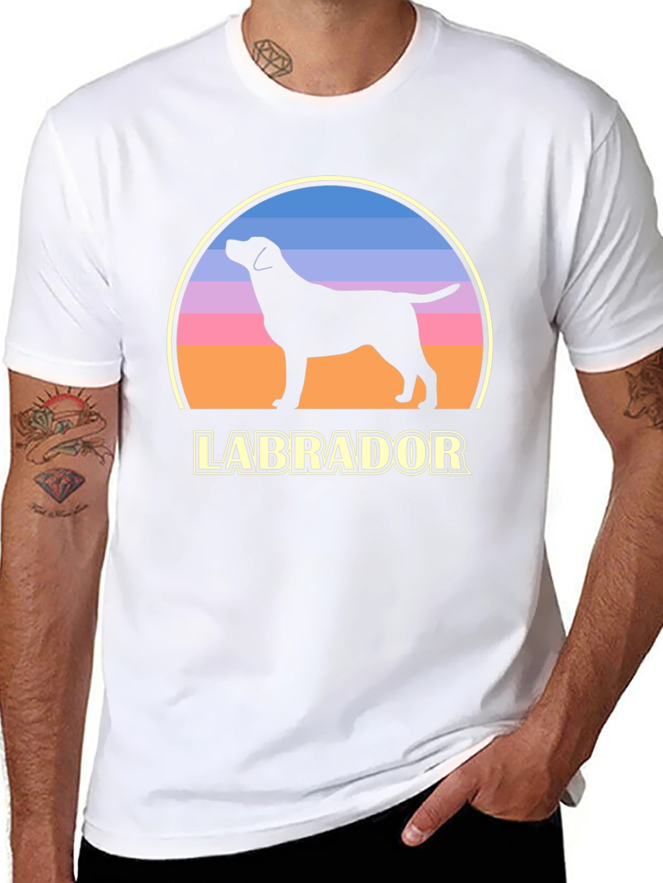 Labrador Dog Silhouette Graphic T-Shirt