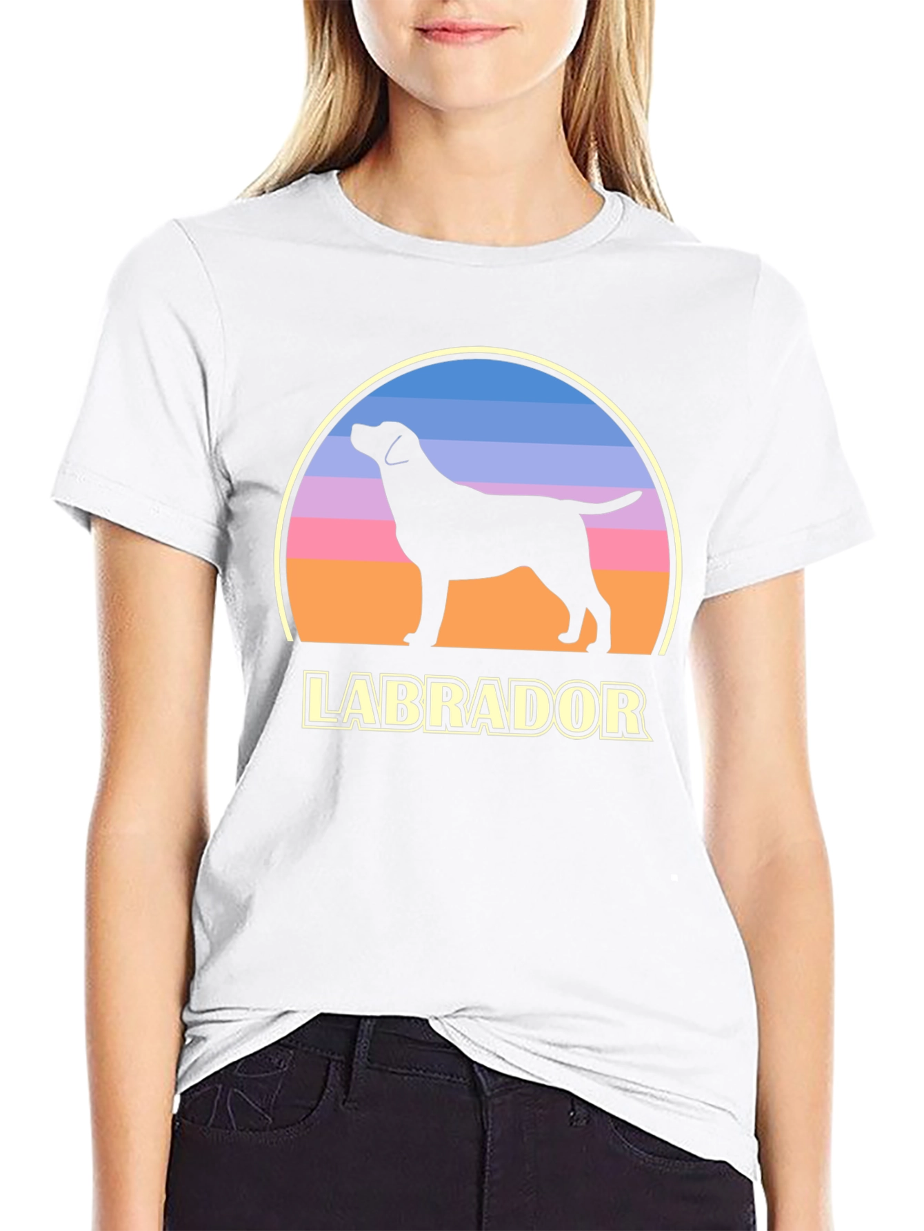 Labrador Dog Silhouette Graphic T-Shirt