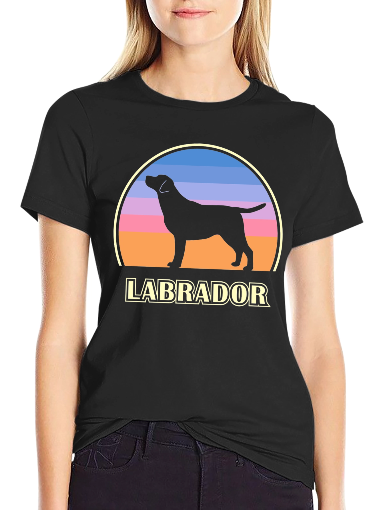 Labrador Dog Silhouette Graphic T-Shirt