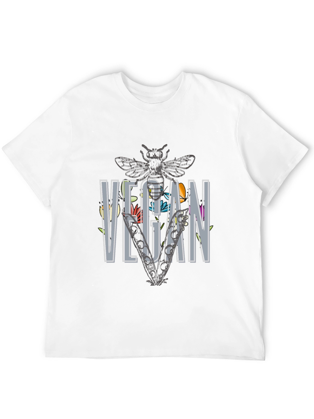 Floral Vegan Bee T-Shirt - Unisex