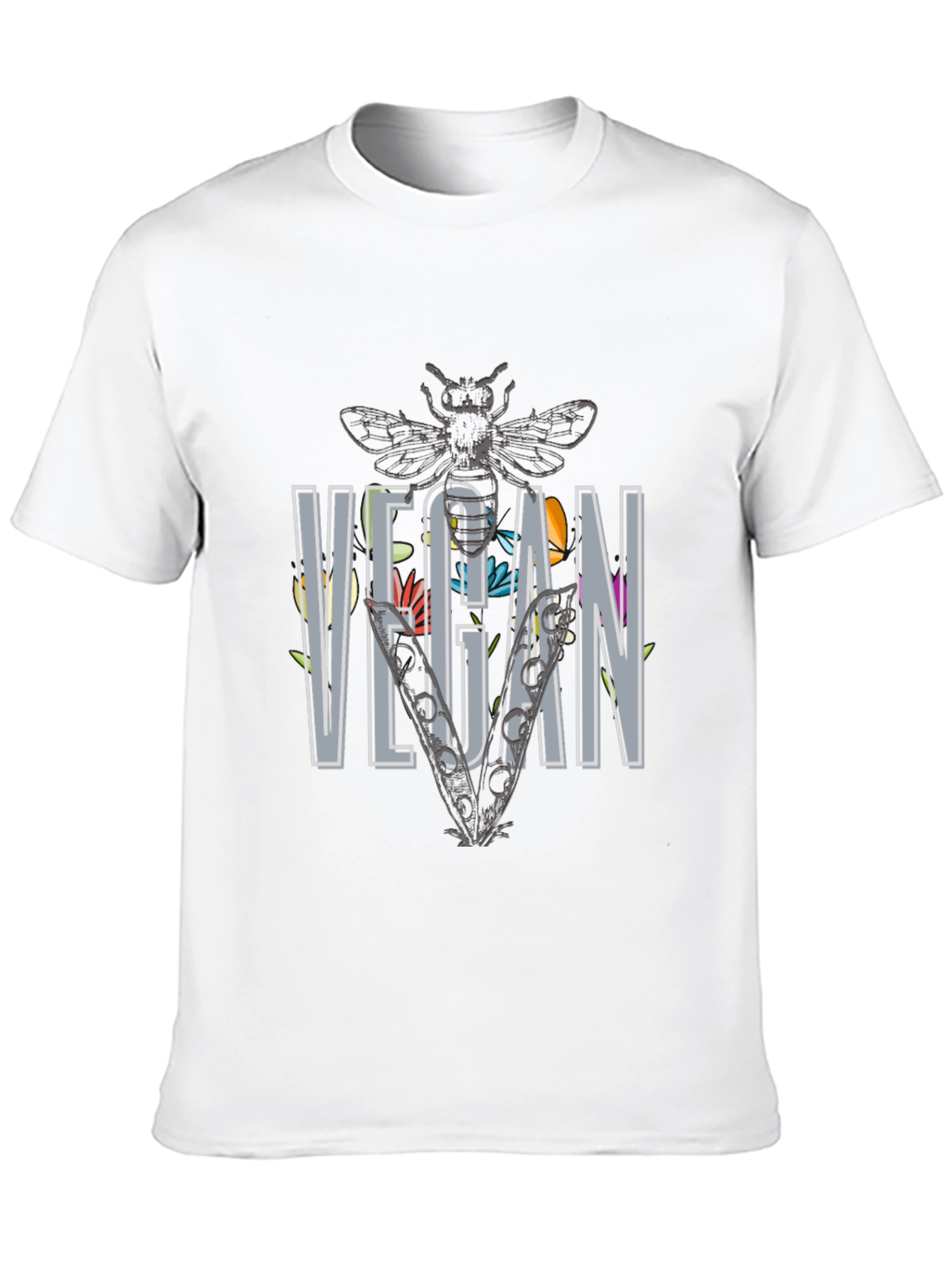 Floral Vegan Bee T-Shirt - Unisex
