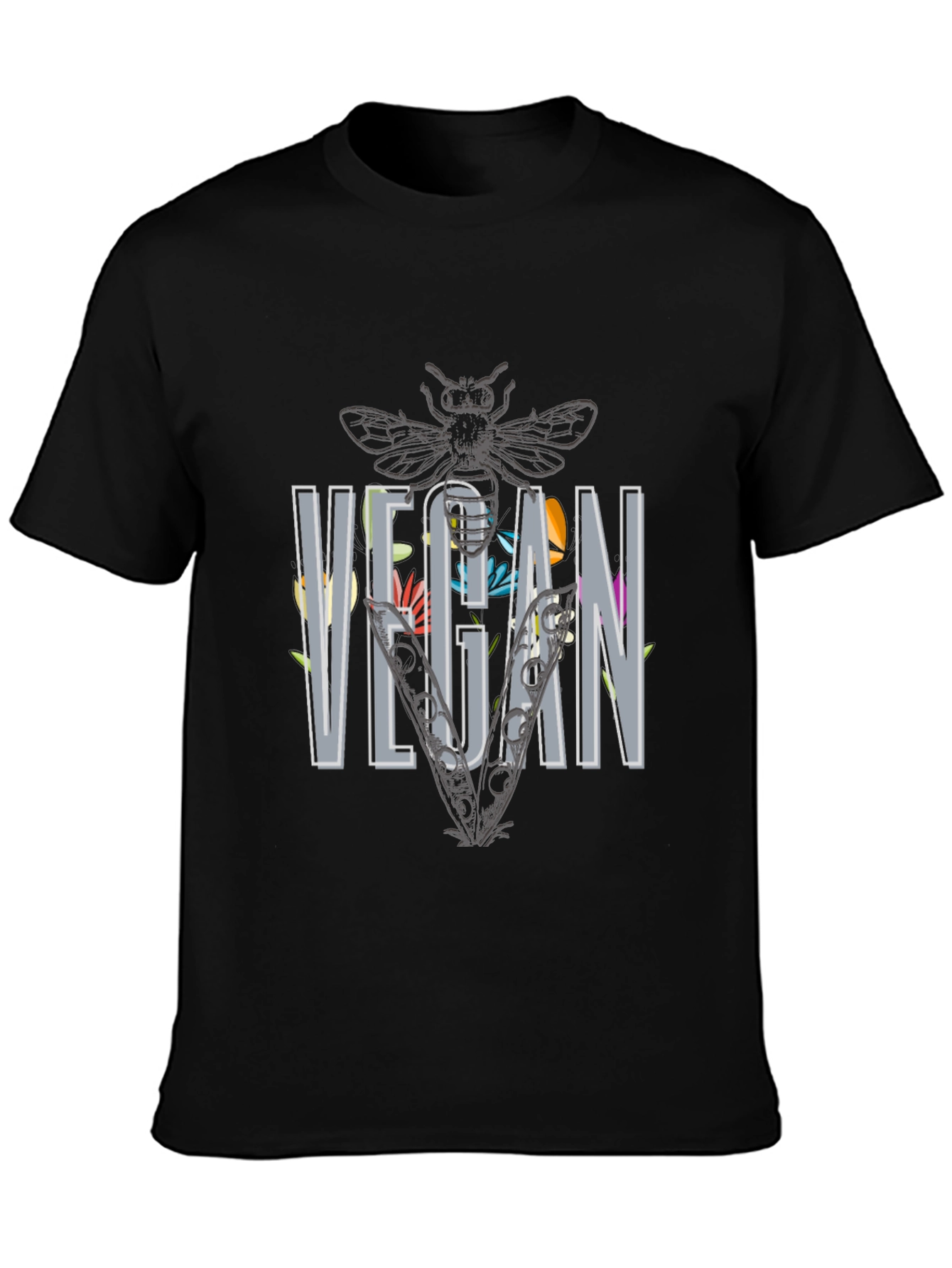 Floral Vegan Bee T-Shirt - Unisex
