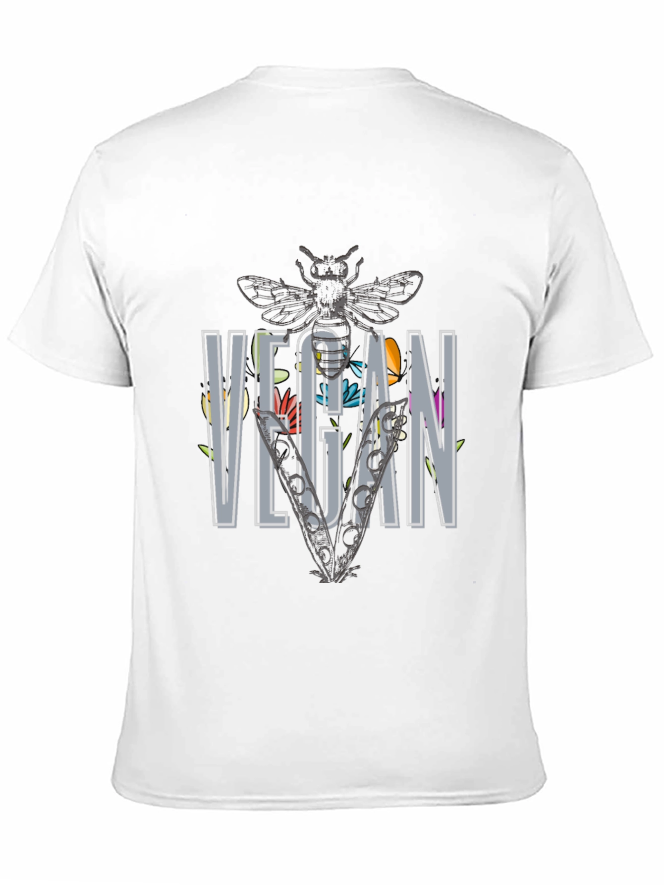 Floral Vegan Bee T-Shirt - Unisex