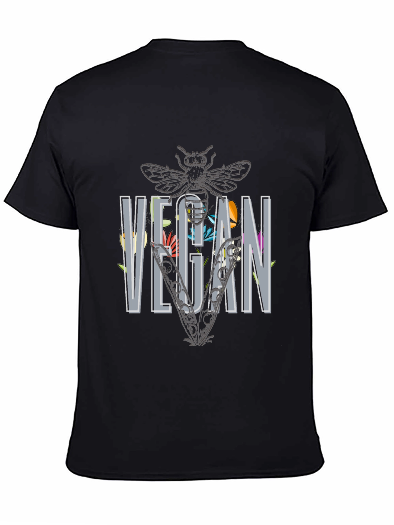 Floral Vegan Bee T-Shirt - Unisex