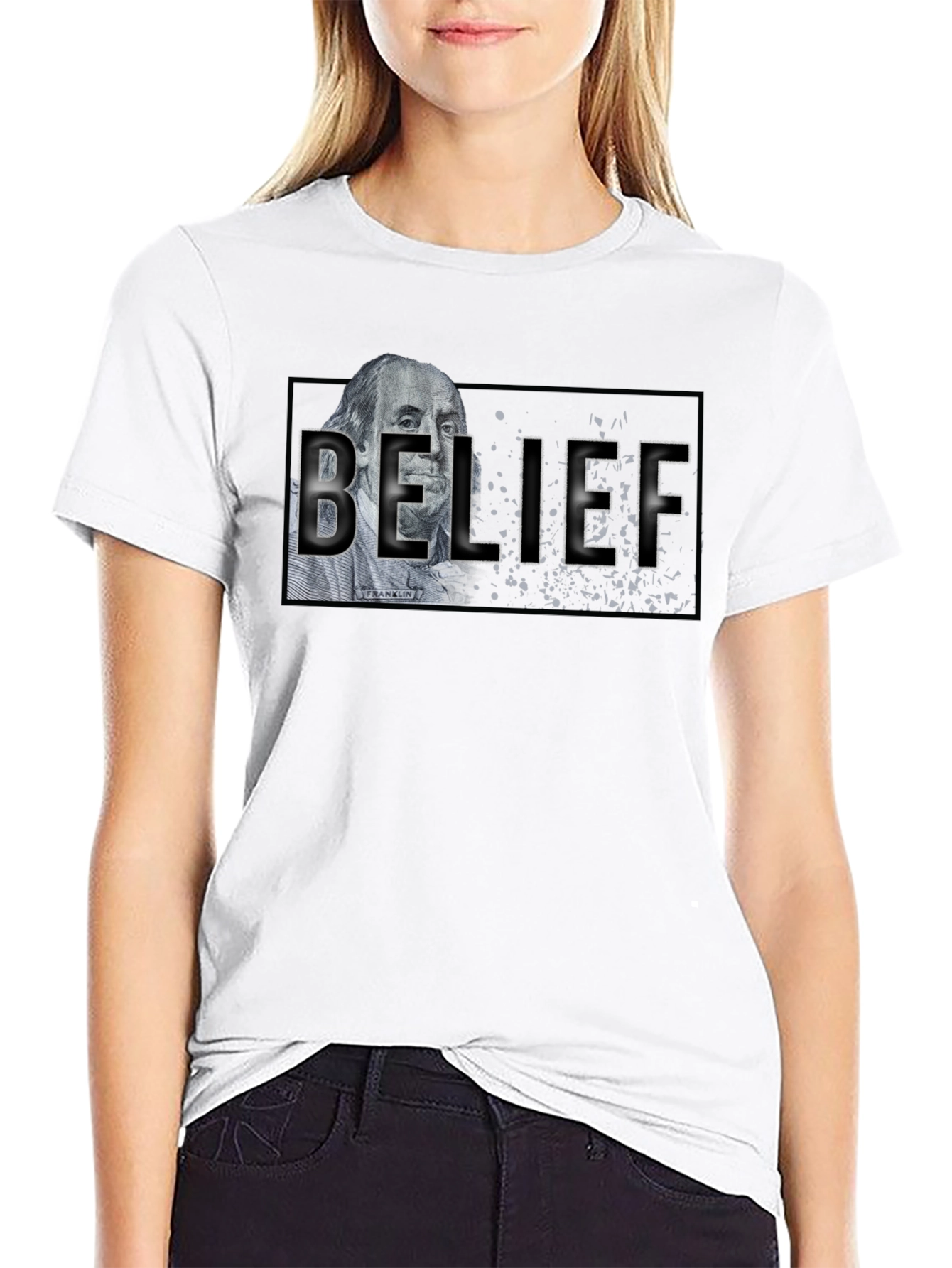 Belief Graphic T-Shirt - Black Crew Neck