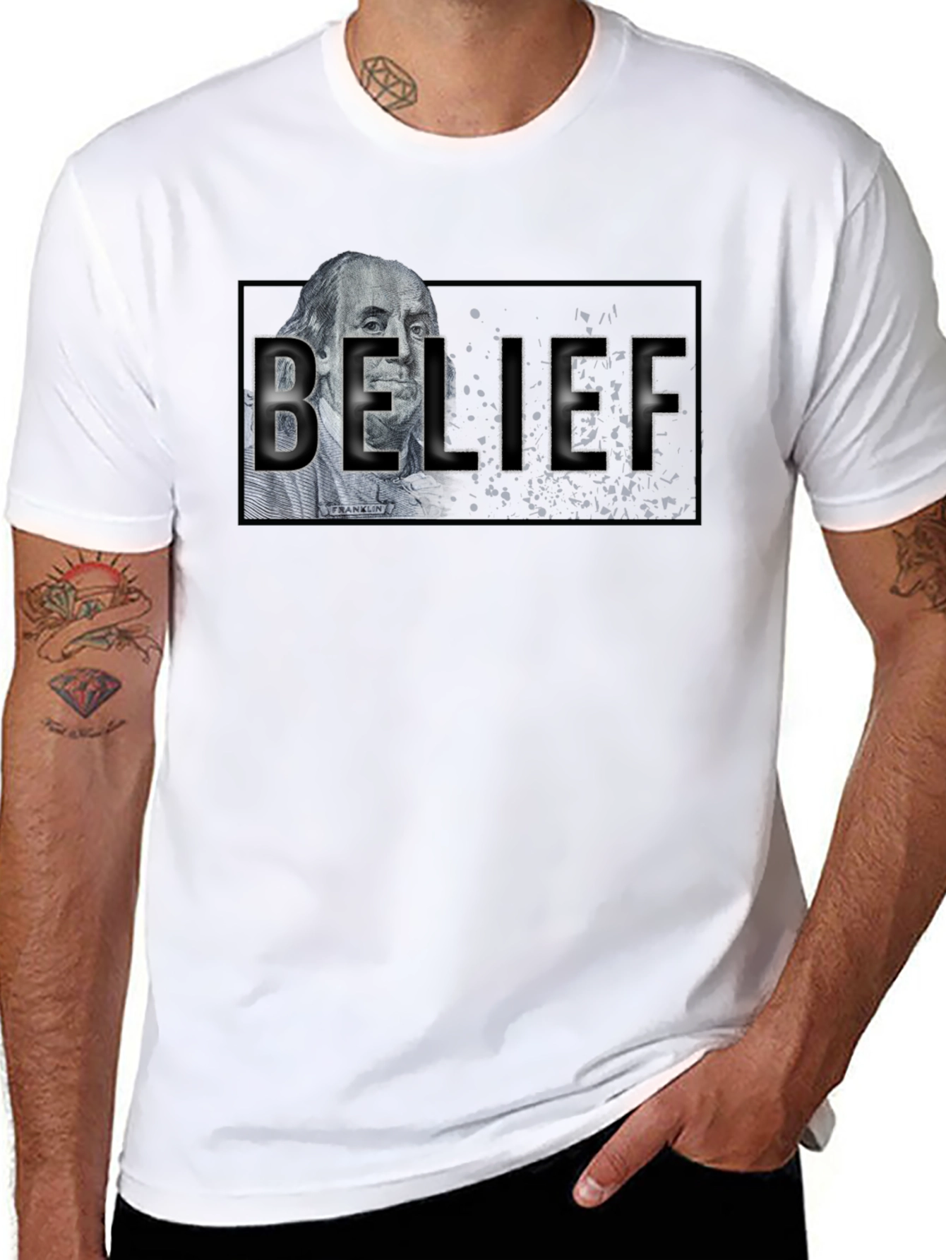 Belief Graphic T-Shirt - Black Crew Neck