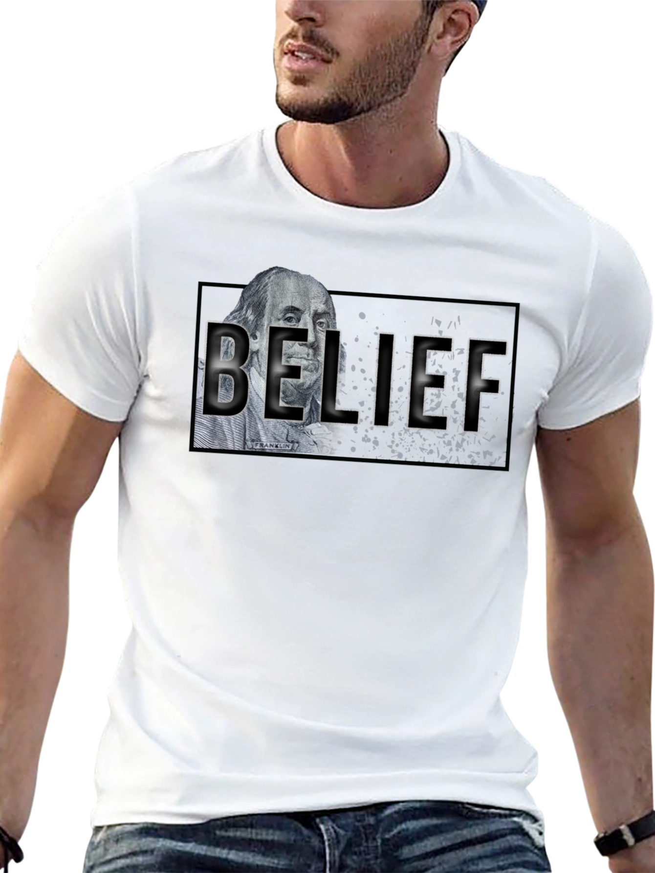 Belief Graphic T-Shirt - Black Crew Neck