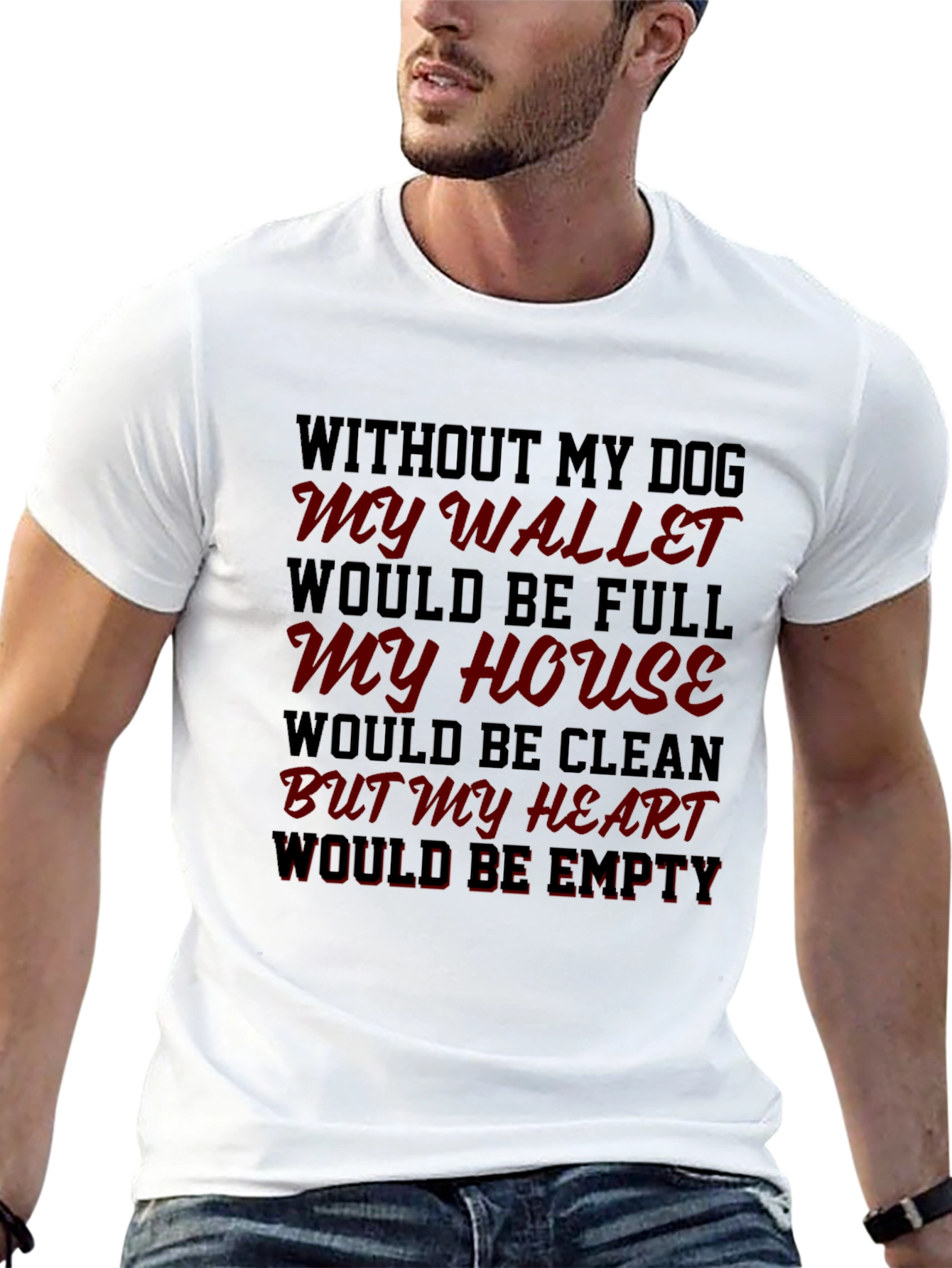 Dog Lovers T-Shirt: Empty Heart Design
